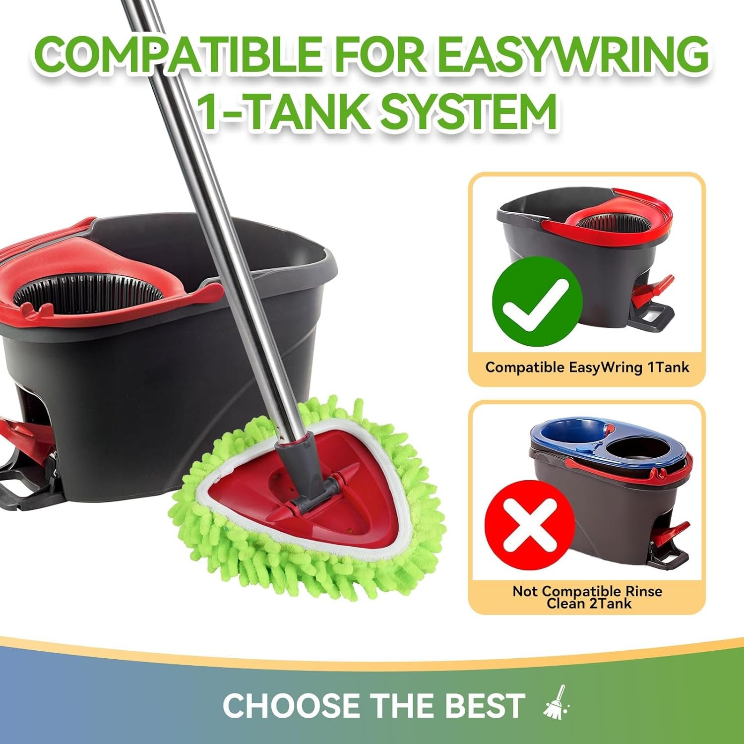 4 Pack Reusable Microfiber Mop Pads Compatible with O-Cedar EasyWring 1-Tank Spin Mop System,Elastic Mop Head Replacement for Deep Clean,Machine Washable Mop Refills - Image 3