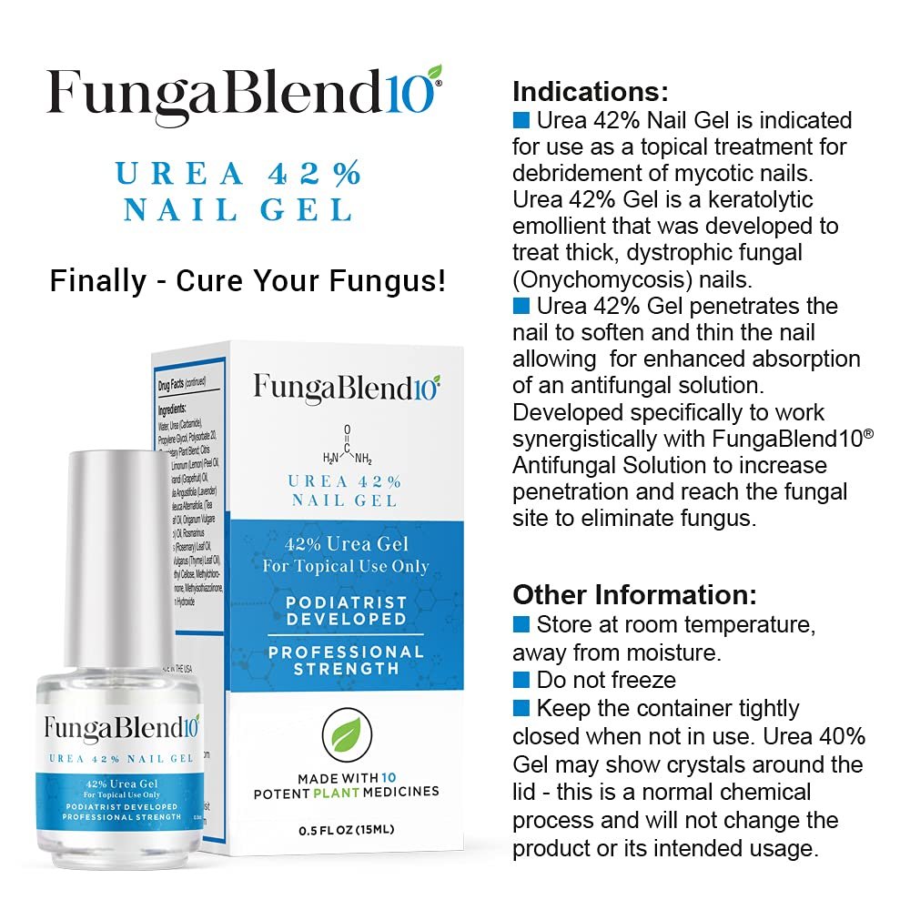FungaBlend 10 - Urea 42% Nail Gel to Cure Fungus Faster - Delivers Antifungal Medication Directly to Fungus - Quick Results Topical Solution for Toe and Finger Nail Repair Treatment - Image 7