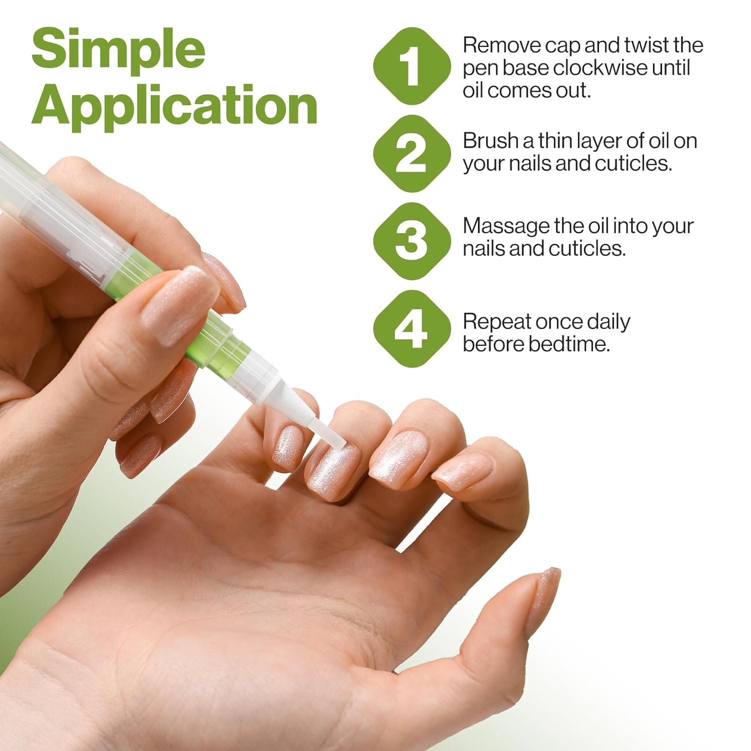Nail Art Cuticle Protector Pen - Nail Tool for Nail Art and Nail Growth - Manicure & Pedicure Treatment for Brittle, Breaking Nails (Green Pear & Citrus - 1 Pack) - Image 8