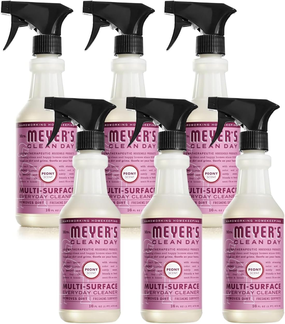 MRS. MEYER'S CLEAN DAY All-Purpose Cleaner Spray, Peony, 16 fl. oz - Pack of 6 - Image 2