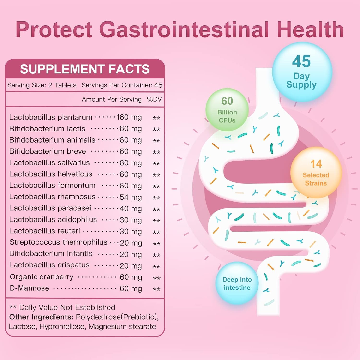 NATURE TARGET Probiotics-for-Women, Probiotics and Prebiotics, Cranberry and D-Mannose, 60-Billion-CFUs, Organic Probiotics for Digestive Health/Gut Health/Immune Booster, Women's Probiotics - Image 7