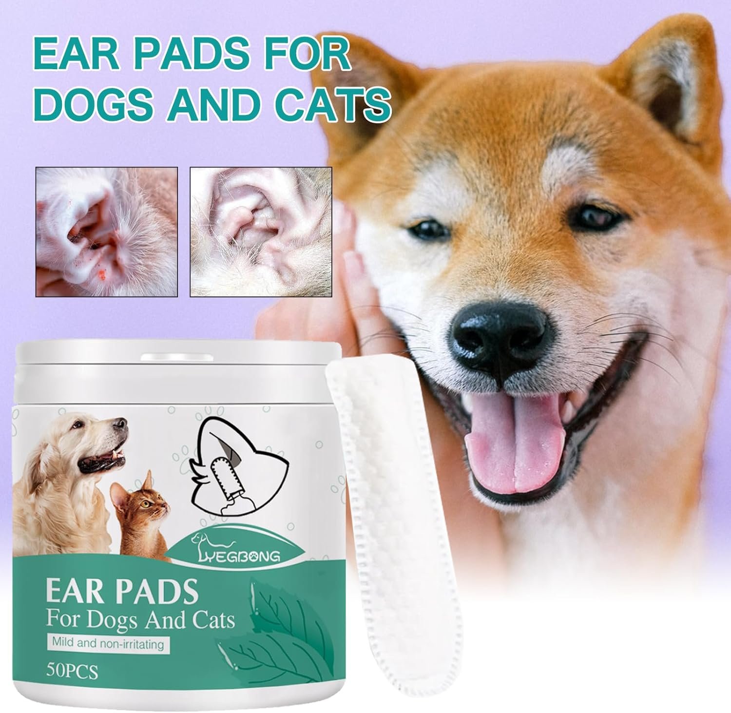 Ear Finger Wipes for Dogs & Cats - Gently Remove Ear Wax, Debris Sooths Relieve Ear - 50 Count - Image 6