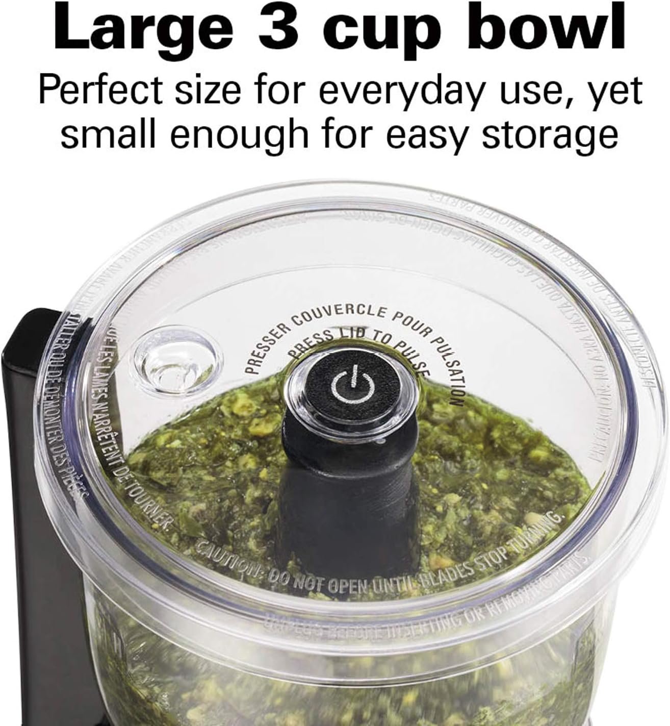 Hamilton Beach Electric Vegetable Chopper & Mini Food Processor, 3-Cup, 350 Watts, for Dicing, Mincing, and Puree, Black (72850) - Image 4