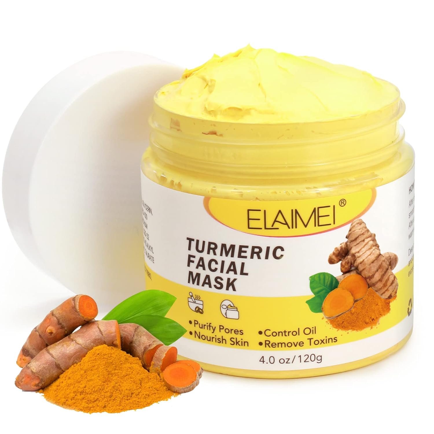 AUSTINE Turmeric Vitamin C Clay Mask for Face,Deep Cleansing Facial Mask for Dark Sport.face mask skin care for Moisturizing and Oil Control,Reduce Blackheads and Acne(4.0oz - Image 2
