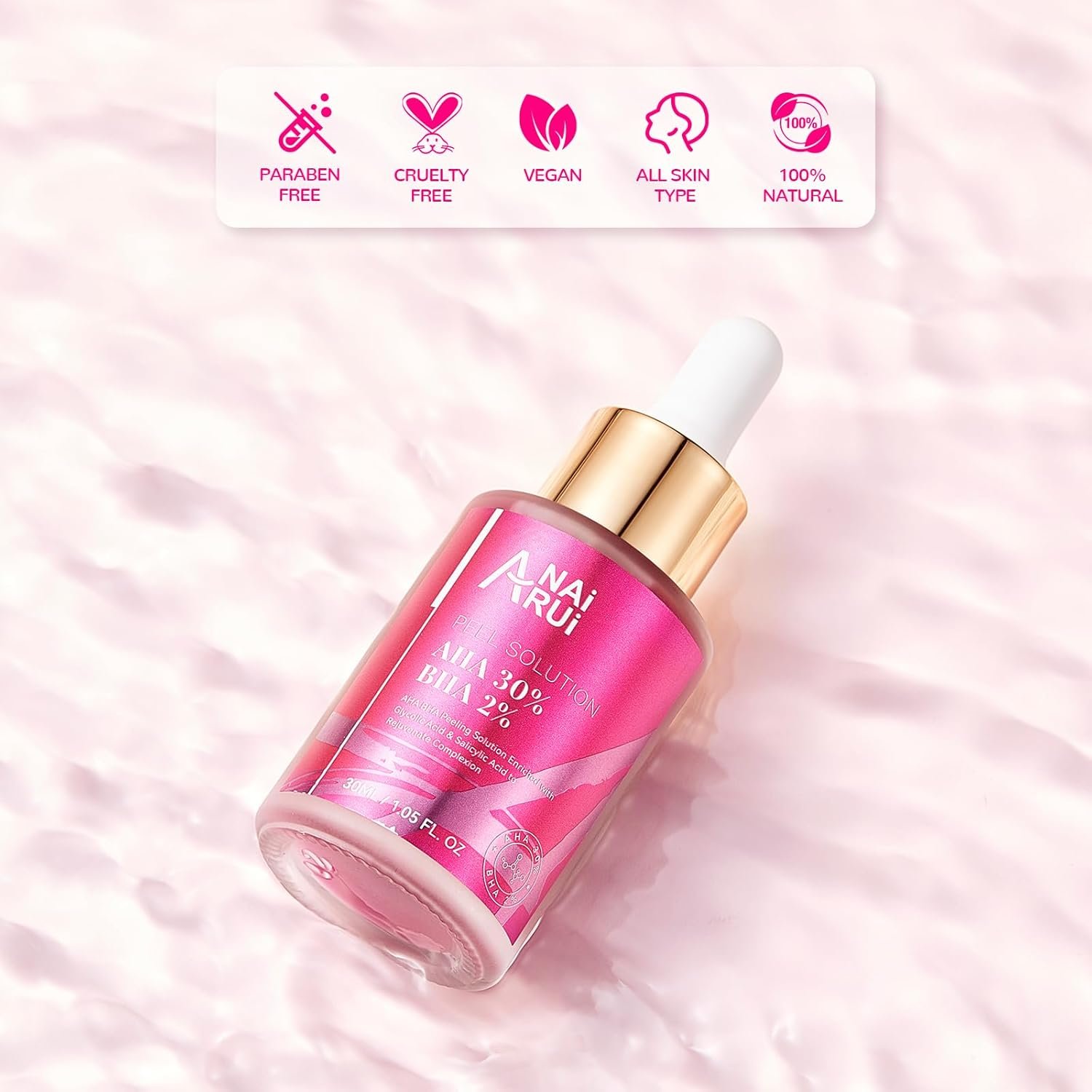 AHA BHA Face Peel Peeling Solution - Glycolic Acid 30% + Salicylic Acid 2% Face Exfoliator 1 Fl.oz - Image 9