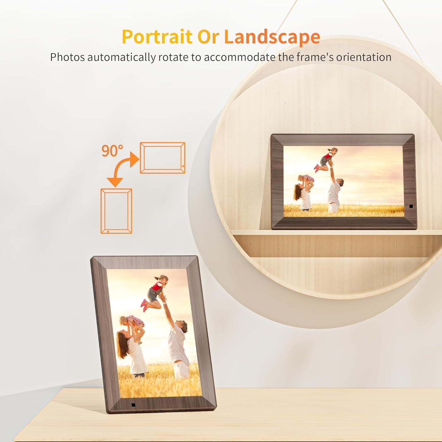 10.1 Inch Smart Digital Picture Frame,1280x800 HD IPS Touch Screen,64GB Large Storage,2GB RAM, WiFi Digital Photo Frame Load from Phone, Motion Sensor, Auto-Rotate, Digital Frame - Image 7