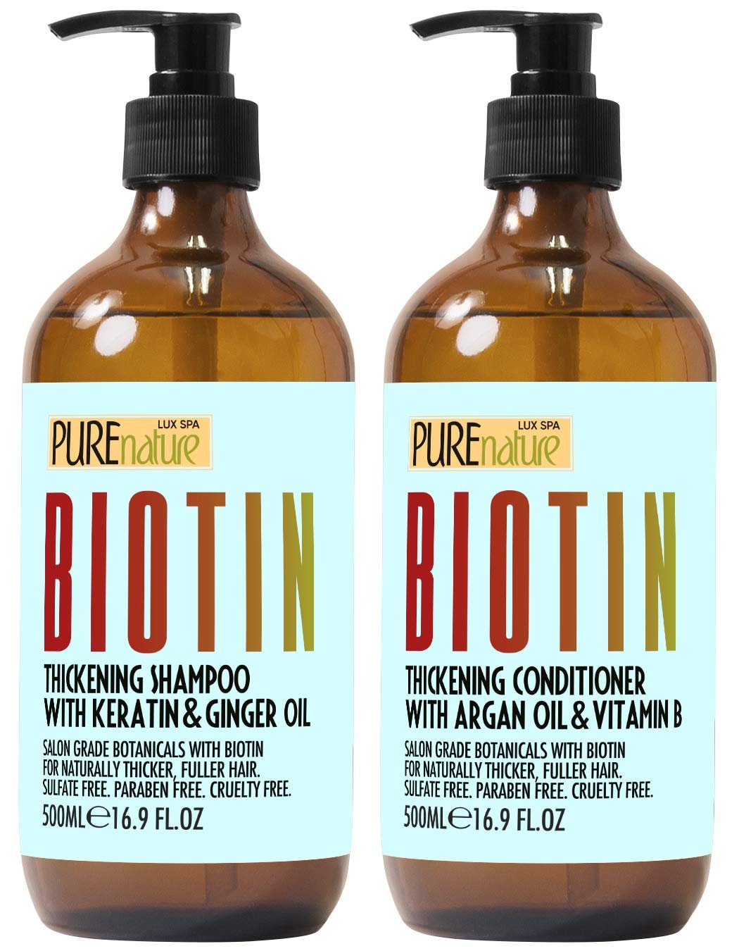 Biotin Shampoo and Conditioner Set - Volume Boosting Formula for Men and Women to Help Thinning Hair - Sulfate and Paraben Free with Thickening Properties - Volumizing Products to Improve Fullness - Image 2