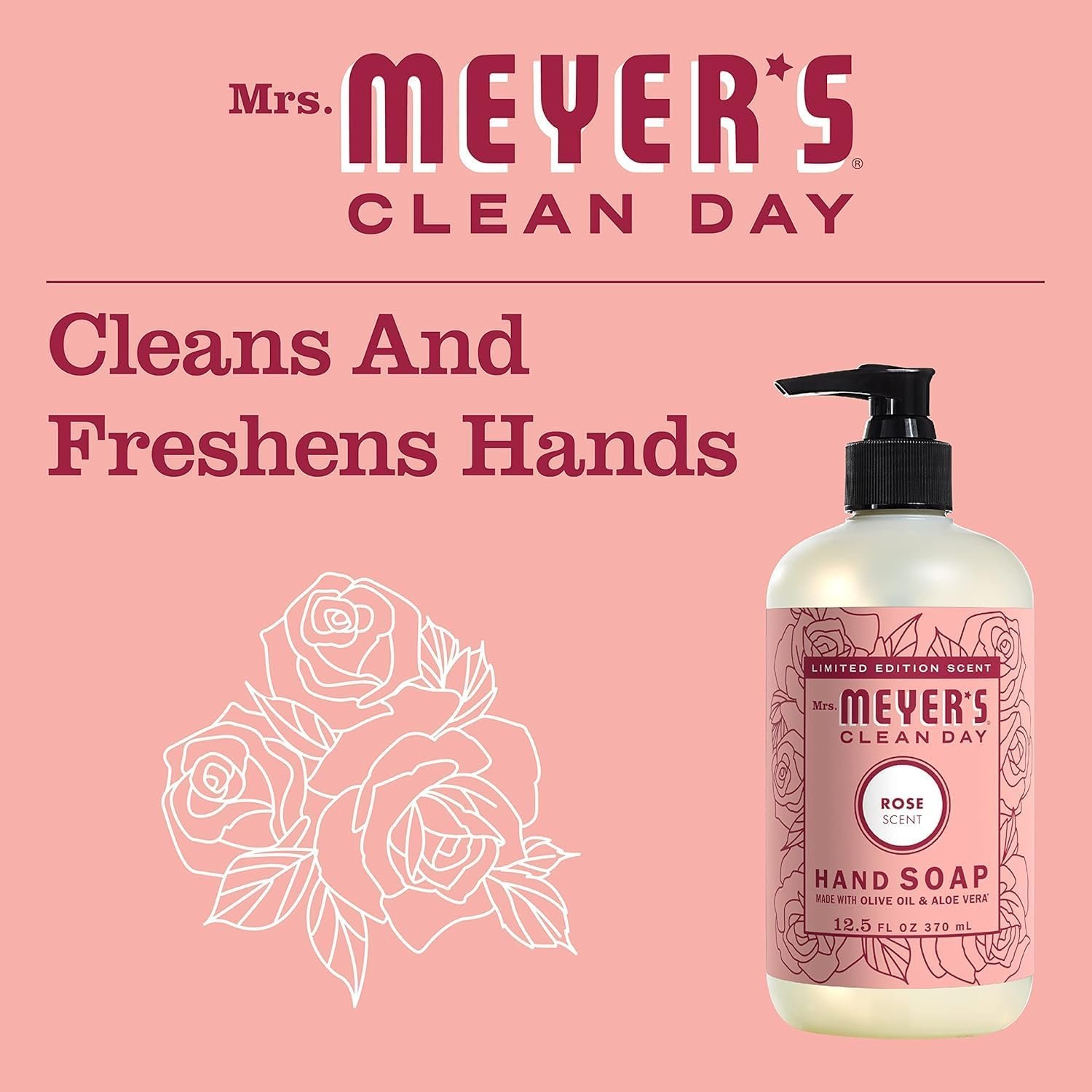 Mrs. Meyer’s Rose Scent Kitchen Basics Set, 3 ct: Dish Soap, Hand Soap, Multi-Surface Everyday Cleaner - Image 7