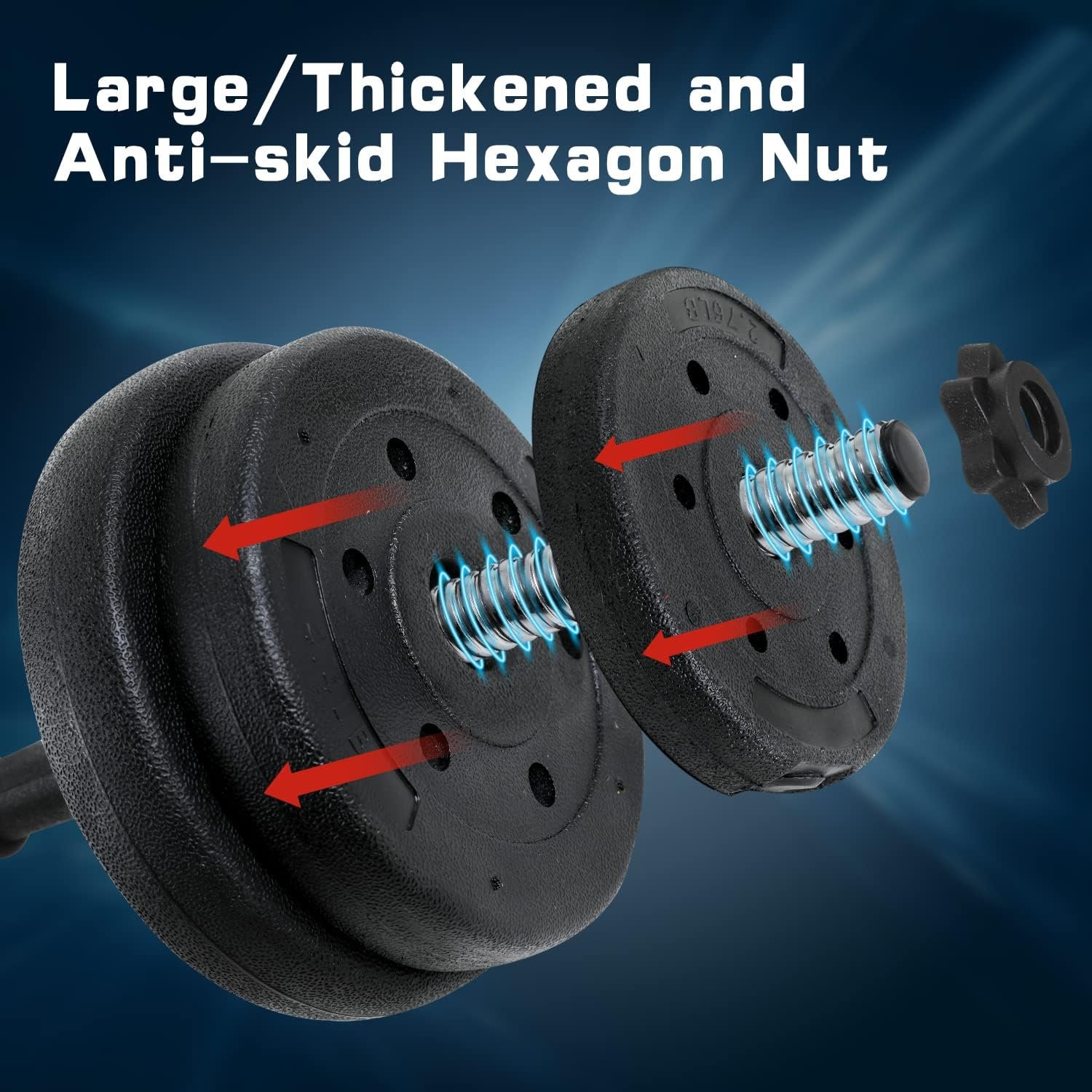 Adjustable Dumbbell Set 2 In 1 Dumbbells Adjustable Weight Barbell Non-Slip Dumbbells Weights Set Home Gym Strength Training Exercise Equipment for Beginners Home Gym Exercise Strength Training Fitness Workout(Pair) - Image 4