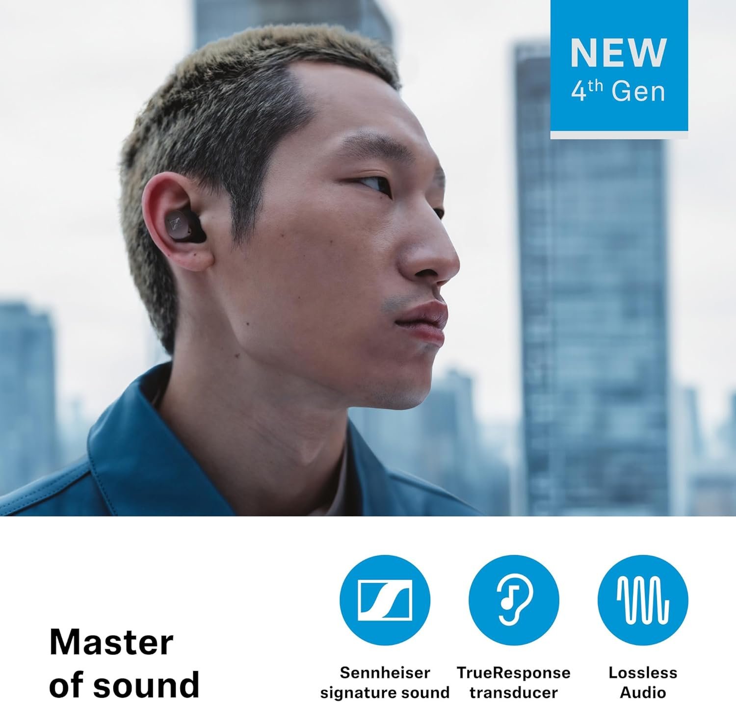 Sennheiser MOMENTUM True Wireless 4 Smart Earbuds with Bluetooth 5.4, Crystal-Clear Sound, Comfortable Design, 30-Hour Battery Life, Adaptive ANC, LE Audio and Auracast - Black Copper - Image 3