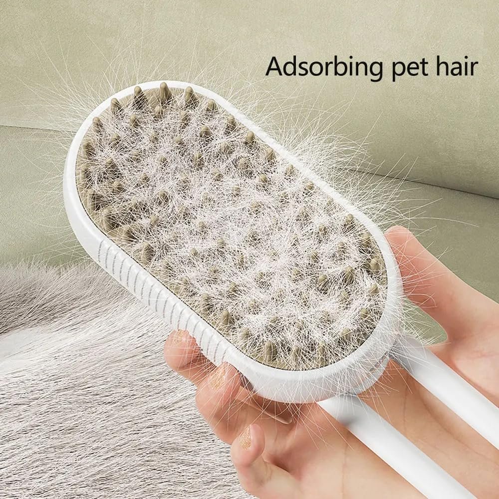 Cat Steam Brush - Cloud Care Cat Brush, Cloud Care Brush for Cats, 3 in 1 Water Dog Brush, Misting Cat Grooming Brush, Dog Brush with Water Steam, No More Fur Anywhere (White with Essence) - Image 5
