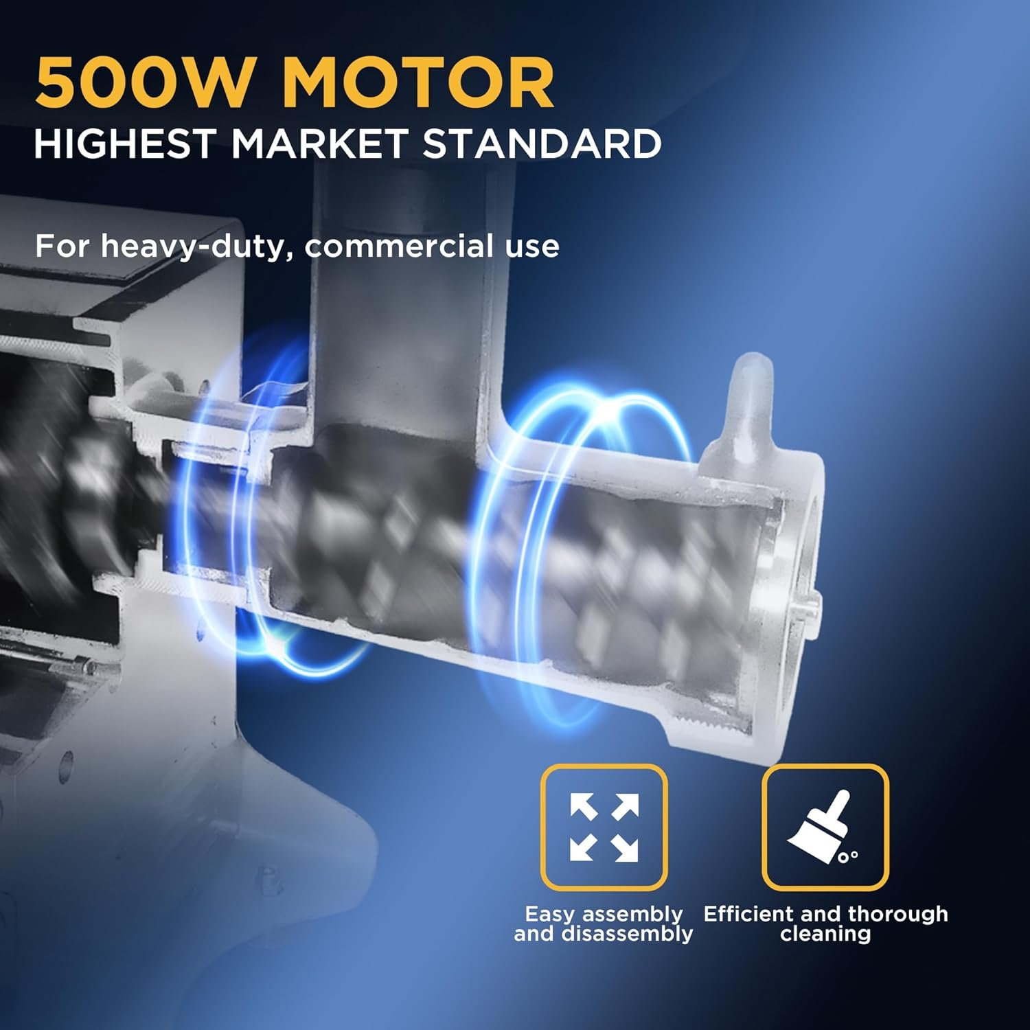 #12 Stainless Steel Electric Meat Grinder, 0.75 HP 550W, Mirror Polishing, Heavy Duty Industrial Meat Grinder, Mirror Polishing, Ideal for Commercial and Regular Use - Image 3