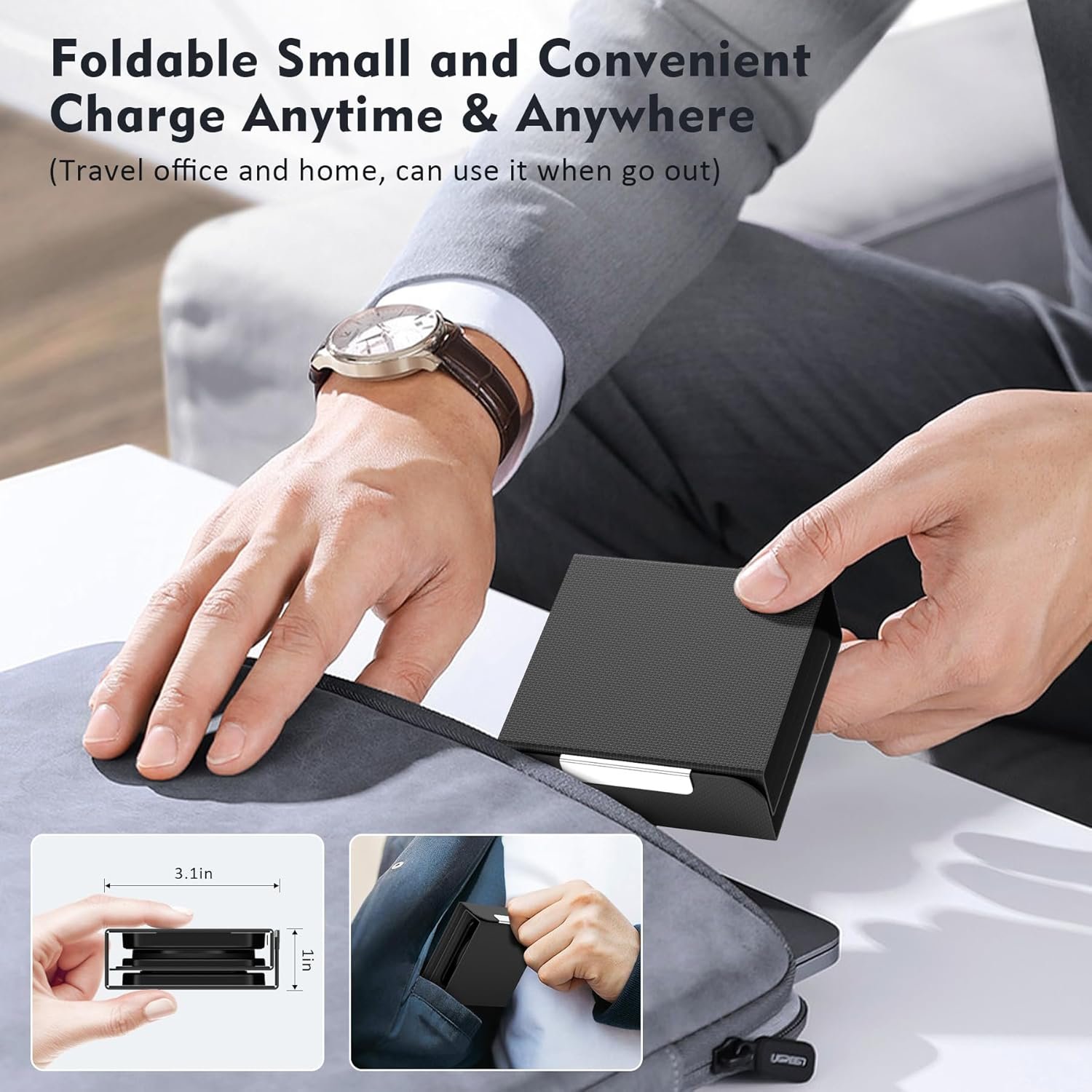 Wireless Charger for iPhone - 3 in 1 Charging Station for Apple Multiple Devices, Foldable Magnetic Mag-Safe Travel Charging Pad for iPhone 16 15 14 13 12 Pro Max Plus iwatch Watch & Airpods - Image 6