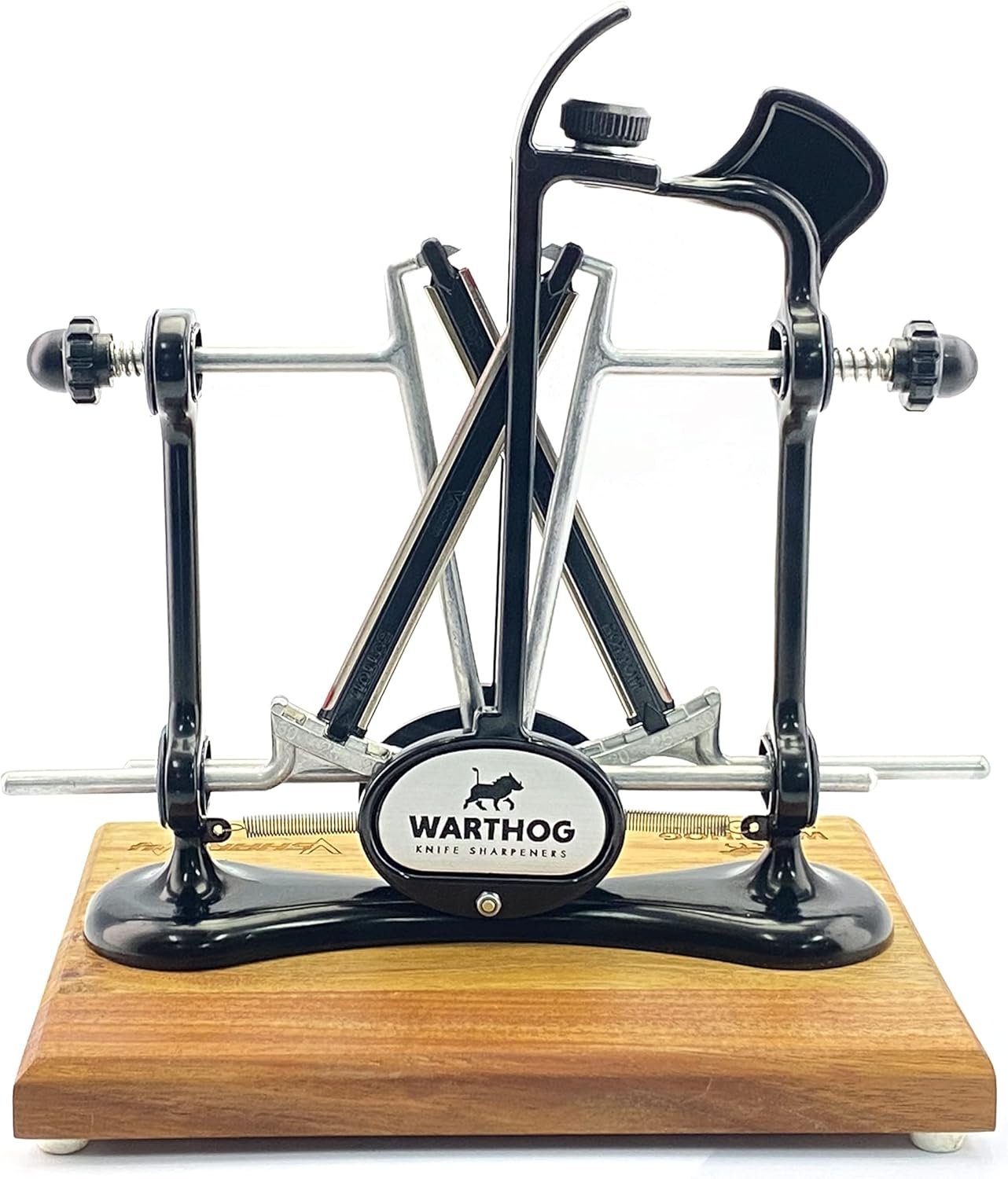 Warthog V-Sharp Elite Knife Sharpeners with Deluxe Wooden Base, 325 Grit Diamond Rods with Adjustable Angles, Professional Knife Sharpener System, Metal Frame Construction, Black - Image 2