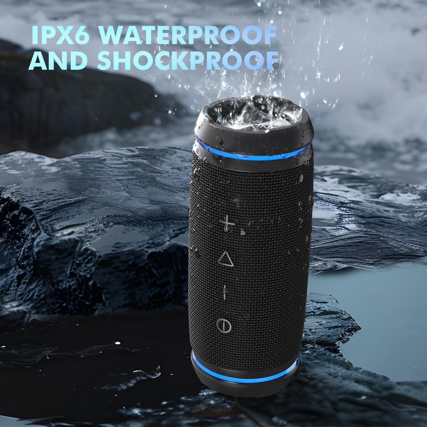 W-KING Portable Bluetooth Speaker Wireless, 36W Deep Bass, 360° Stereo Sound, IPX6 Waterproof, 24H, BT 5.4, Stereo Pairing, EQ, Small Loud Speakers for Outdoor, Party, Golf, Travel, Home, Beach,Shower - Image 4