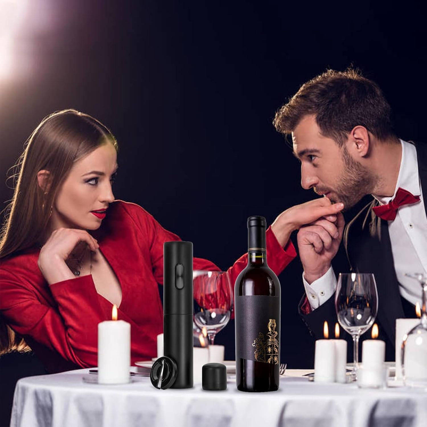 Electric Wine Opener Battery Operated Automatic Wine Bottle Opener with Wine Stopper & Foil Cutter for Wine Bottles, One-click Button Wine Corkscrew for Kitchen Bar Wine Lovers House Warming Gifts - Image 8