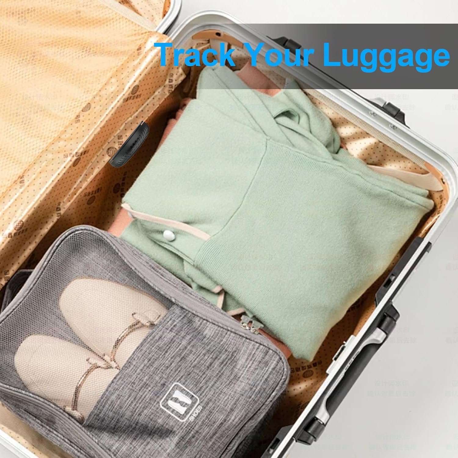 2 Pack Airtag Holder 3M Adhesive Sticker for Apple Airtag Case Hidden GPS Item Finders Accessories for Car Luggage, Black and Grey - Image 7