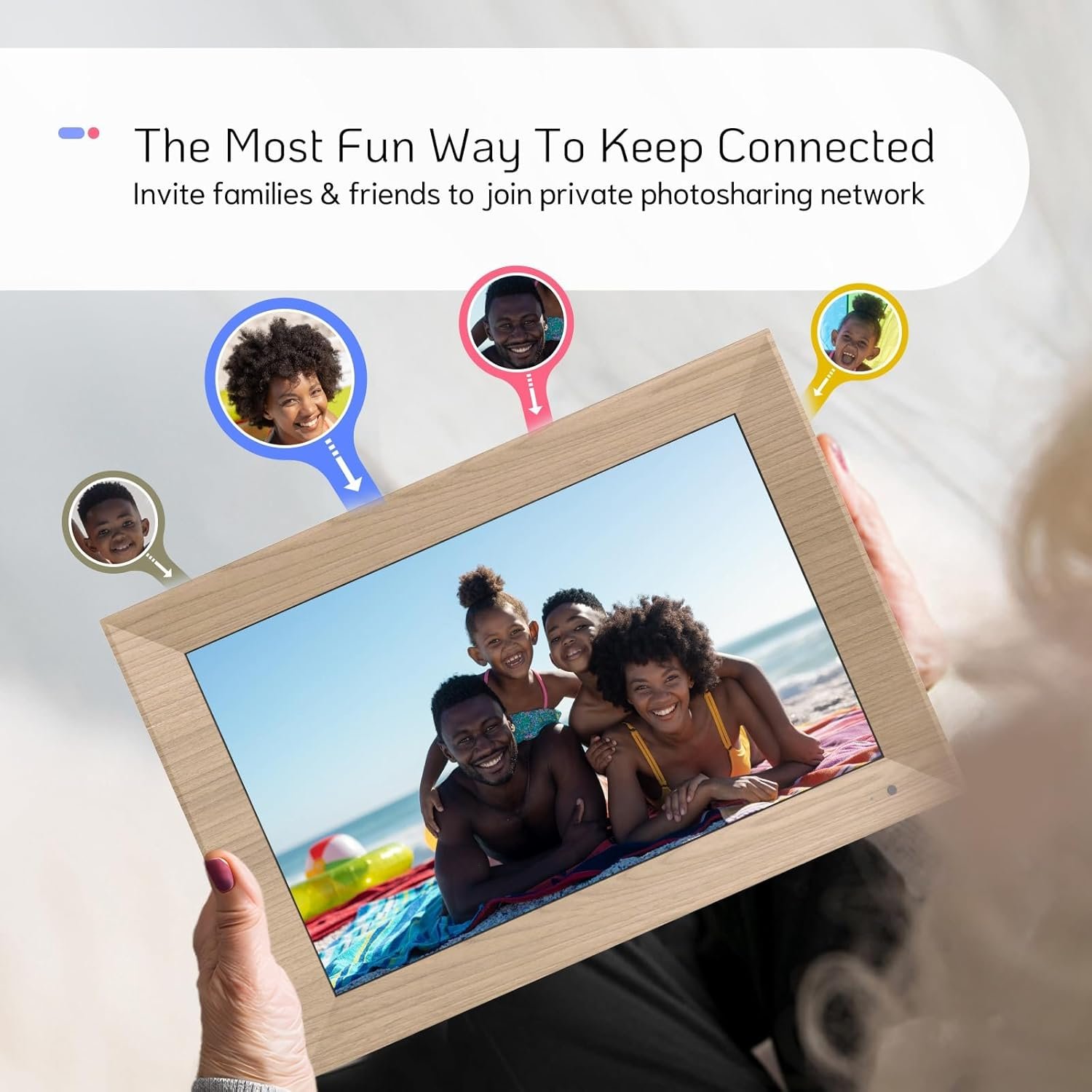 NexFoto Digital Picture Frame 10.1 Inch 32GB, WiFi Digital Photo Frame, Electronic Picture Frame with IPS Touch Screen, Light Sensor, Easy to Share Photos Video via App, Gifts for Mom Men - Image 4