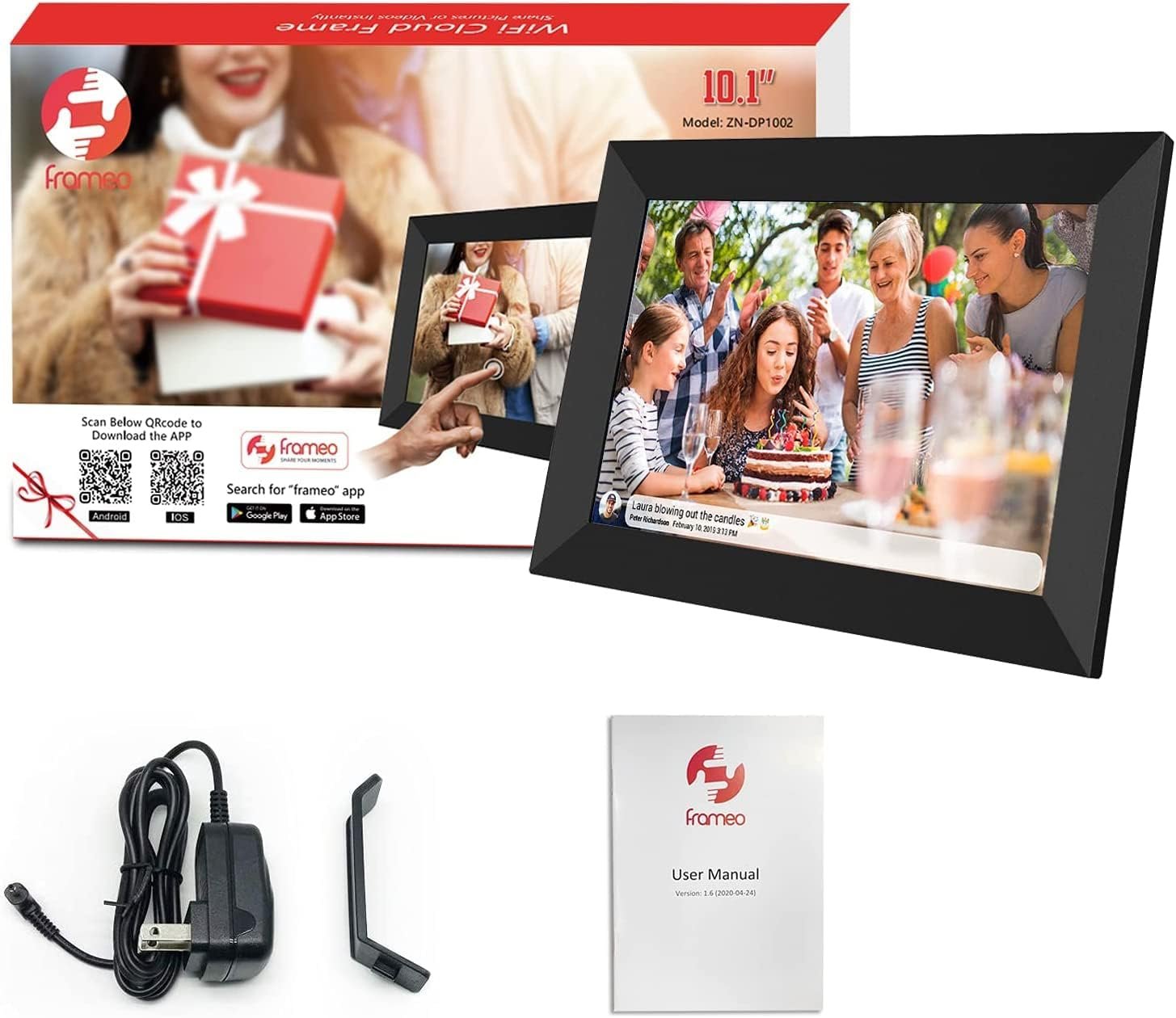 YENOCK FRAMEO Digital Photo Frame WiFi 10.1 Inch HD IPS LCD Touch Screen, 16GB Memory, Auto-Rotate, Wall-Mountable, Easy Setup to Share Photos & Videos via Free App from Anywhere - Image 9