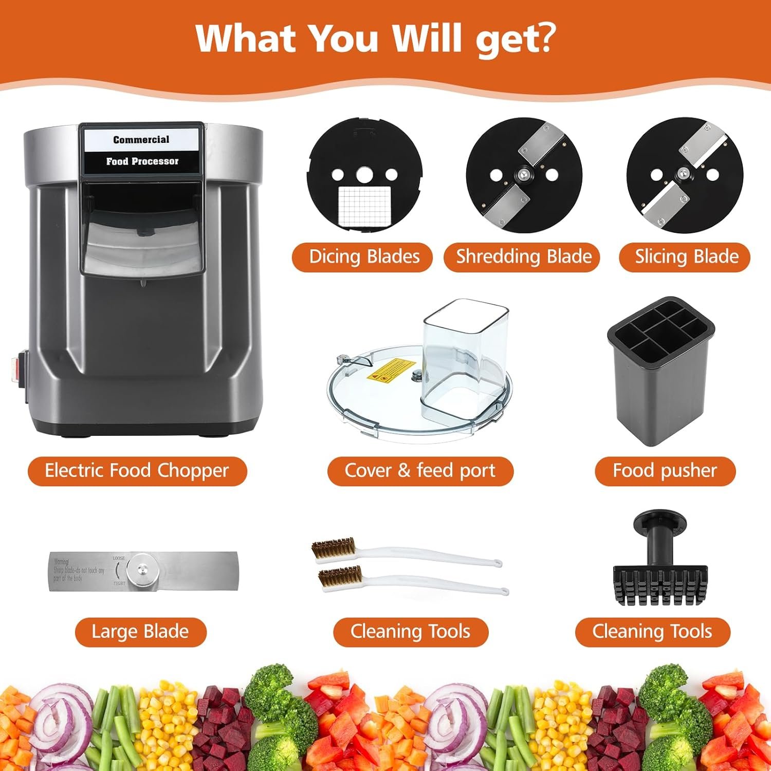 3 in 1 Electric Vegetable Chopper, Multifunctional Chopper Vegetable Cutter Slicer Dicer Machine Automatic Cutter for Onion Shredder Potato Slicer, Veggie Processor Home Use - Image 8