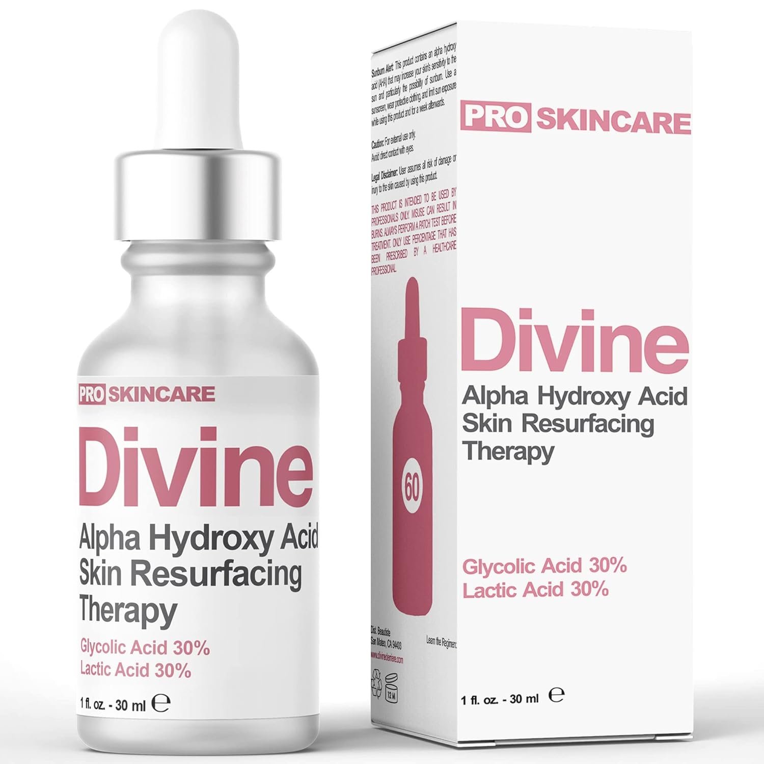 Glycolic Acid & Lactic Acid Peeling Solution - SKIN PERFECTING 60% AHA Liquid, Professional Grade Chemical Face Peel for Acne Scars, Collagen Boost, Wrinkles, Fine Lines - AHA - 1 fl oz - Image 2