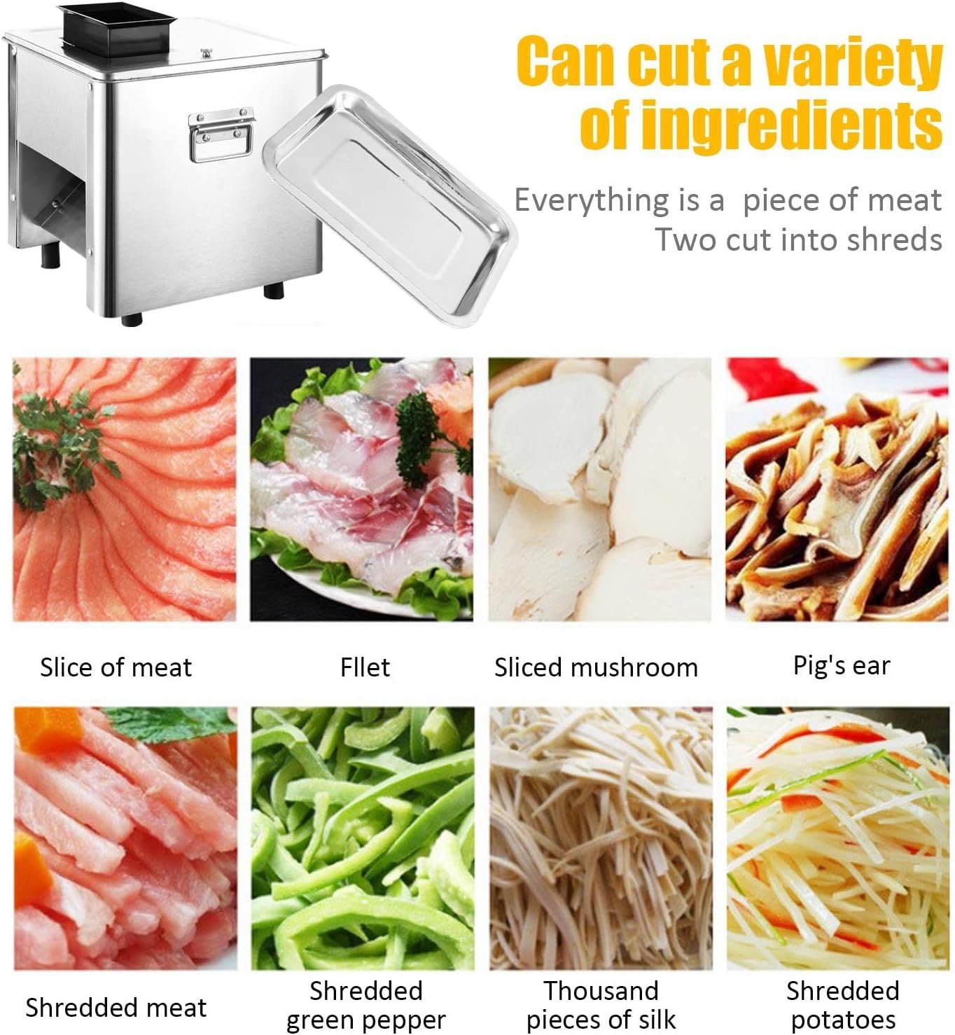 Commercial Meat Grinder | Electric Meat Slicer Machine | Stainless Steel Meat Mincer Machine for Commercial Use with Pork, Beef, Lamb, Fish - Image 5