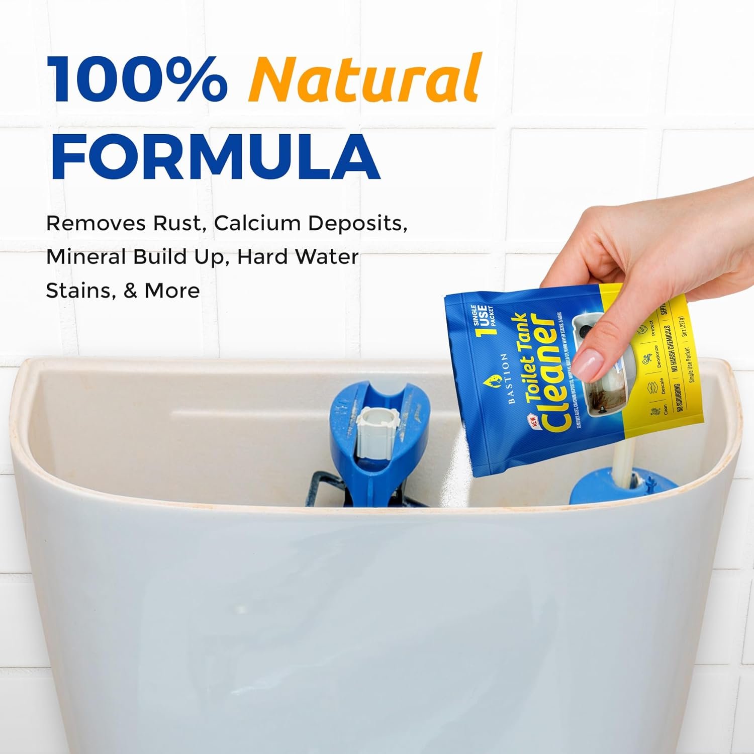 Bastion Toilet Tank Cleaner - 6-Uses. (*Not For Toilet Bowl*) Removes Rust, Minerial Deposits, Hard Water Stains, & Calcium Build Up. Contains 6 X 8oz Single Use Packets - Image 8