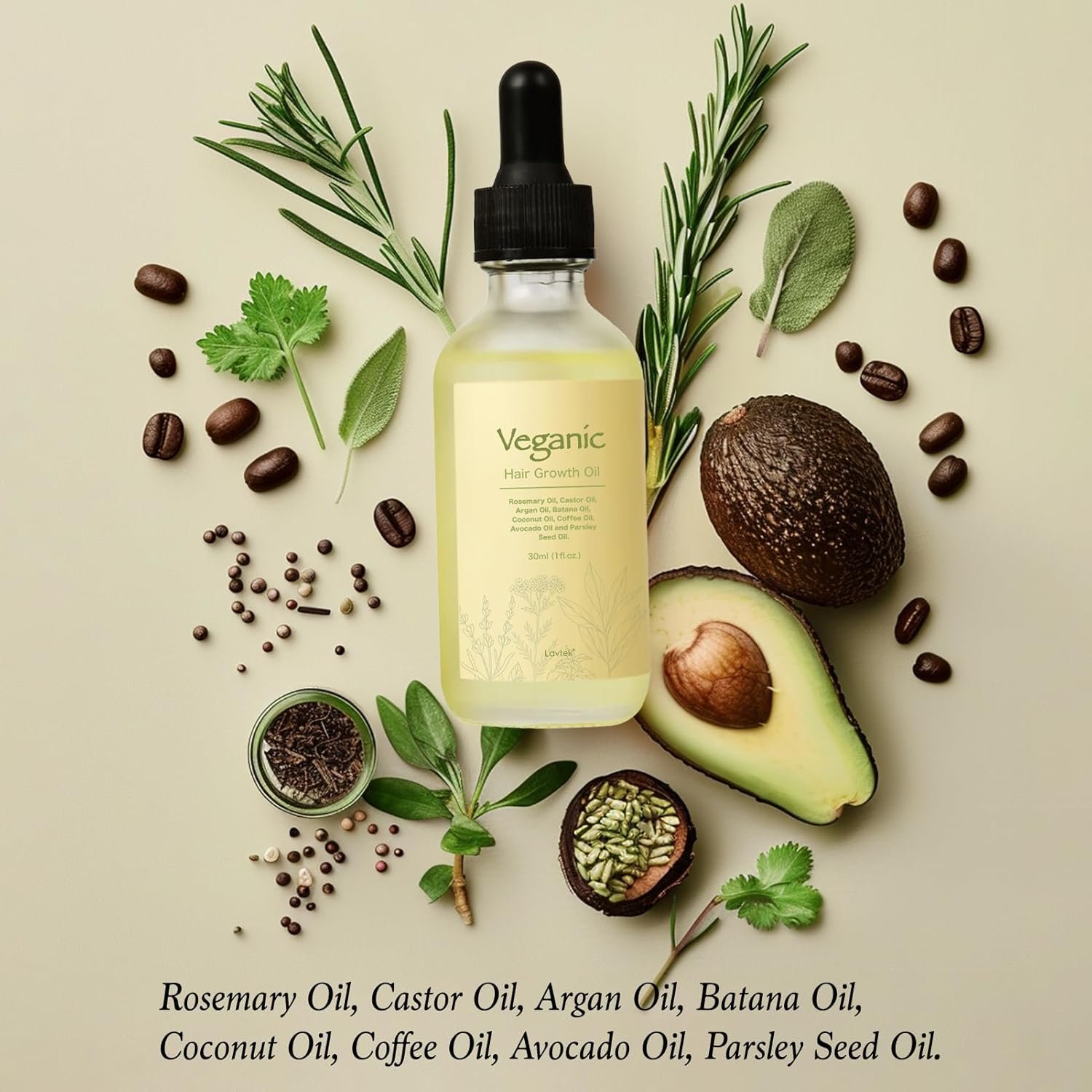 Veganic Natural Hair Growth Oil Kit, Veganic Hair Growth Oil Kit with Rosemary Oil, Castor Oil, Argan Oil, Raw Batana Oil, Veganic Hair Oil for Hair Growth 2pcs. - Image 8
