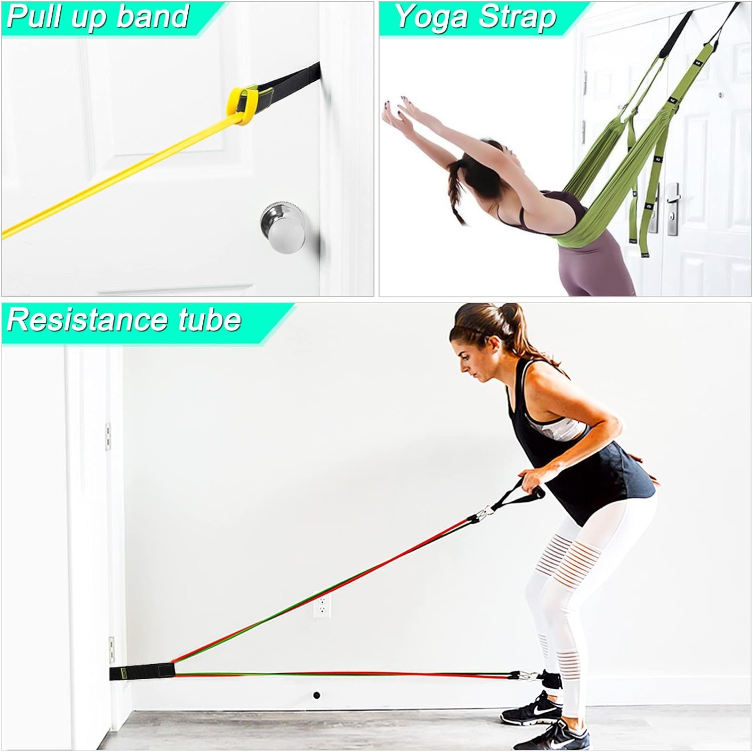 Door Anchor for Resistance Bands, Heavy Duty Padded Door Anchor System Door Hook, Must-Have Workout Exercise Bands Attachment Compatible for Loop Bands, Resistance Tube, Yoga Strap - Image 7