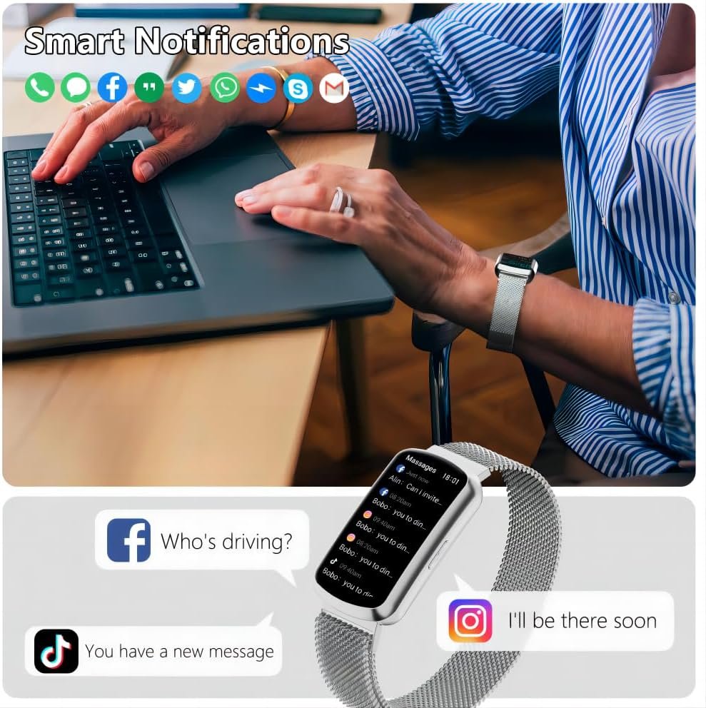 Health Fitness Tracker, Smart Watch with 24/7 Heart Rate and Blood Pressure Monitor, Activity Tracker with Blood Oxygen, 120 Sport Mode Waterproof Sleep Tracker for Women Men - Image 7