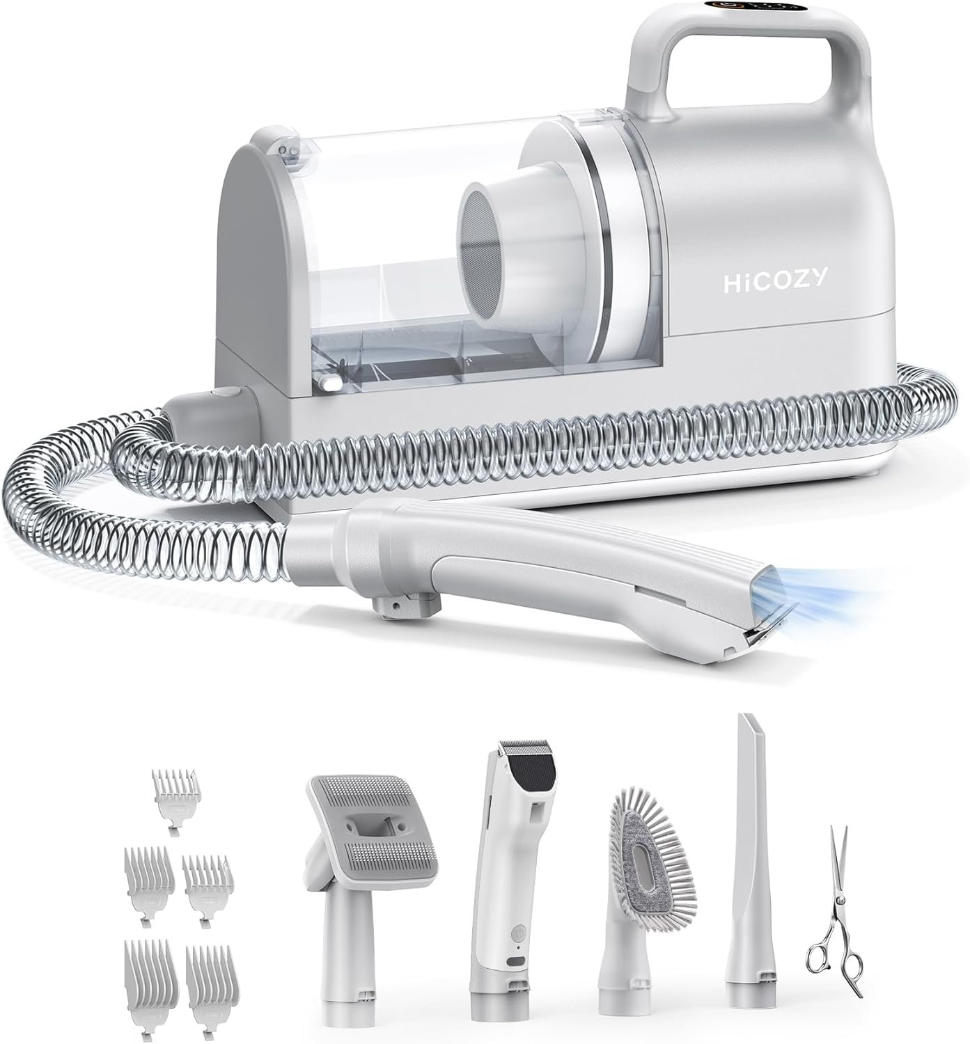 Hicozy S1+ Dog Grooming Vacuum, 12000Pa Minimum 50dB Quiet Dog Vacuum for Shedding Grooming with 2L Dust Cup, 6 Professional Dog Grooming Kit for Dogs Cats, Gray - Image 9