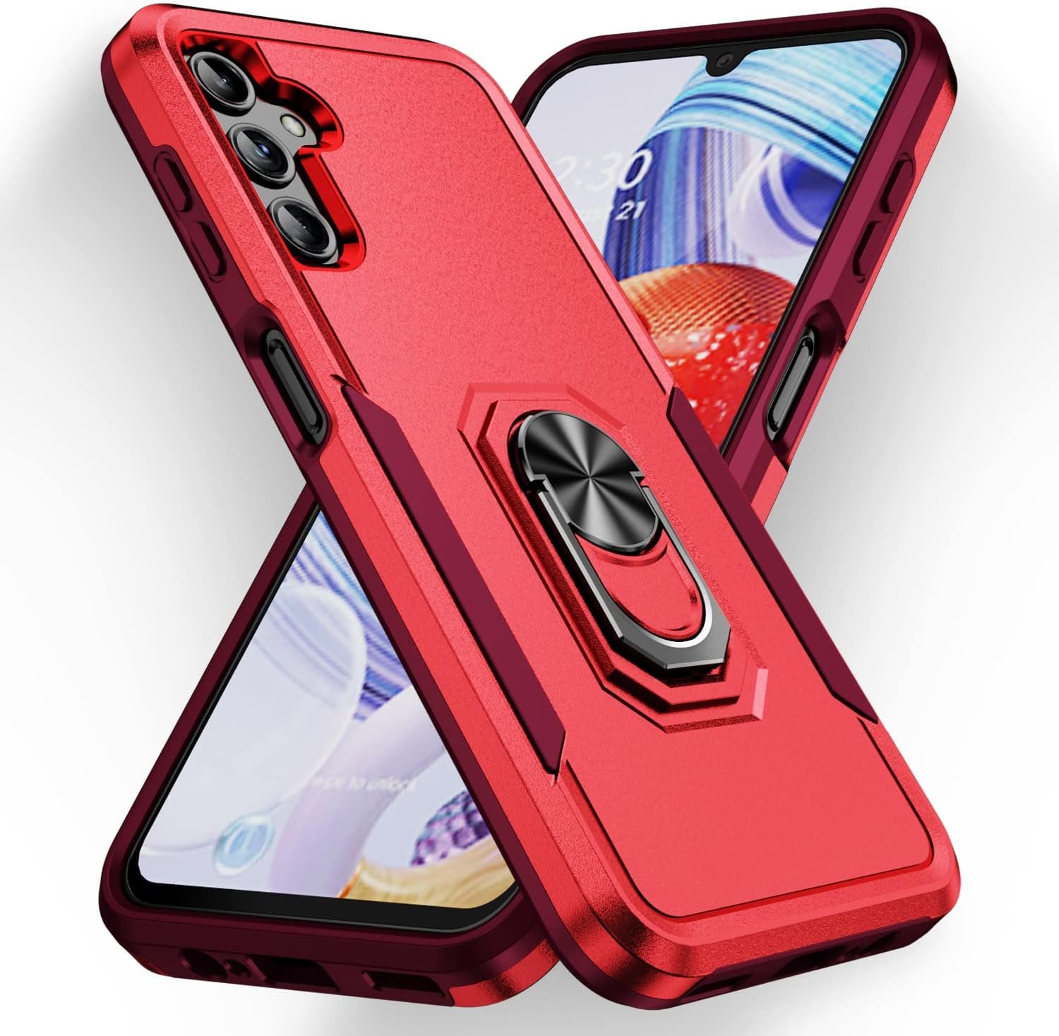 for Samsung Galaxy A14 5G Case with Kickstand Ring Rugged Protective Military Grade Shockproof Case for Galaxy A14 5G Phone Case (Red) - Image 2