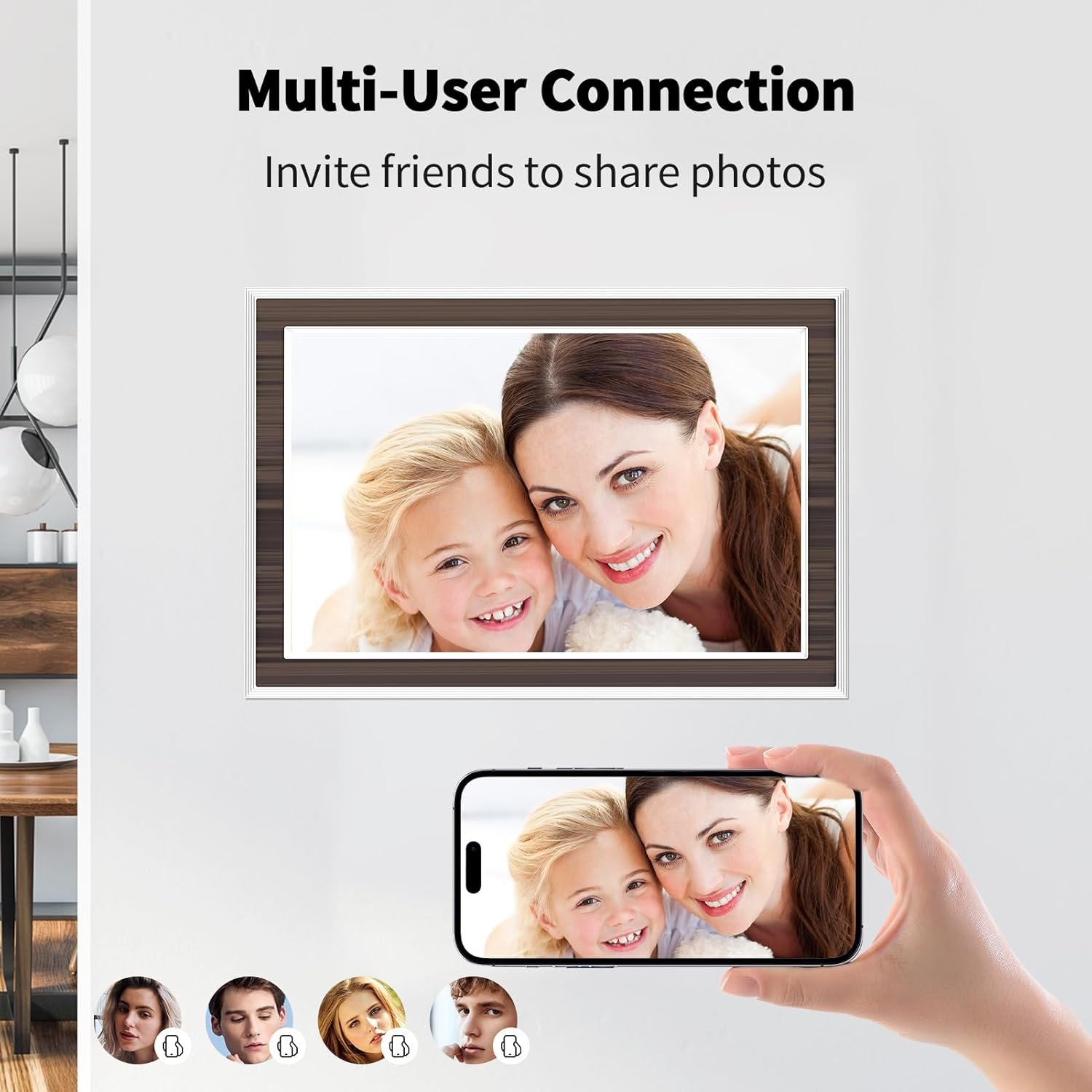 Digital Picture Frame 10.1 Inch WiFi Digital Photo Frame, 16GB Memory IPS HD Touch Screen Picture Frame, Auto-Rotate Slideshow, Wall-Mounted, Easy to Setup to Share Photos or Video via Uhale APP - Image 7