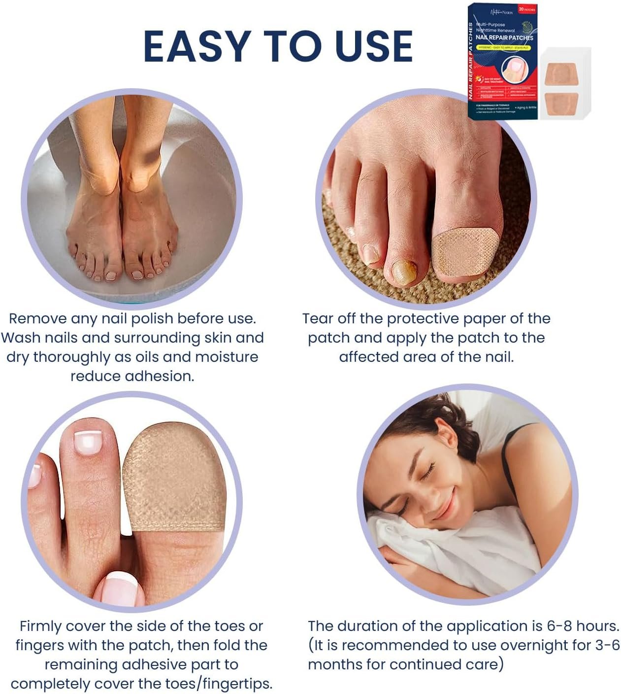Toenail Fungus Treatment for Nail Repair: Nail Fungus Treatment Extra Strength - Toe Nail Fungus Treatments Fungus Nail Treatment for Toenail and Fingernail - Nighttime Renewal Fungal Nail Patches - Image 5