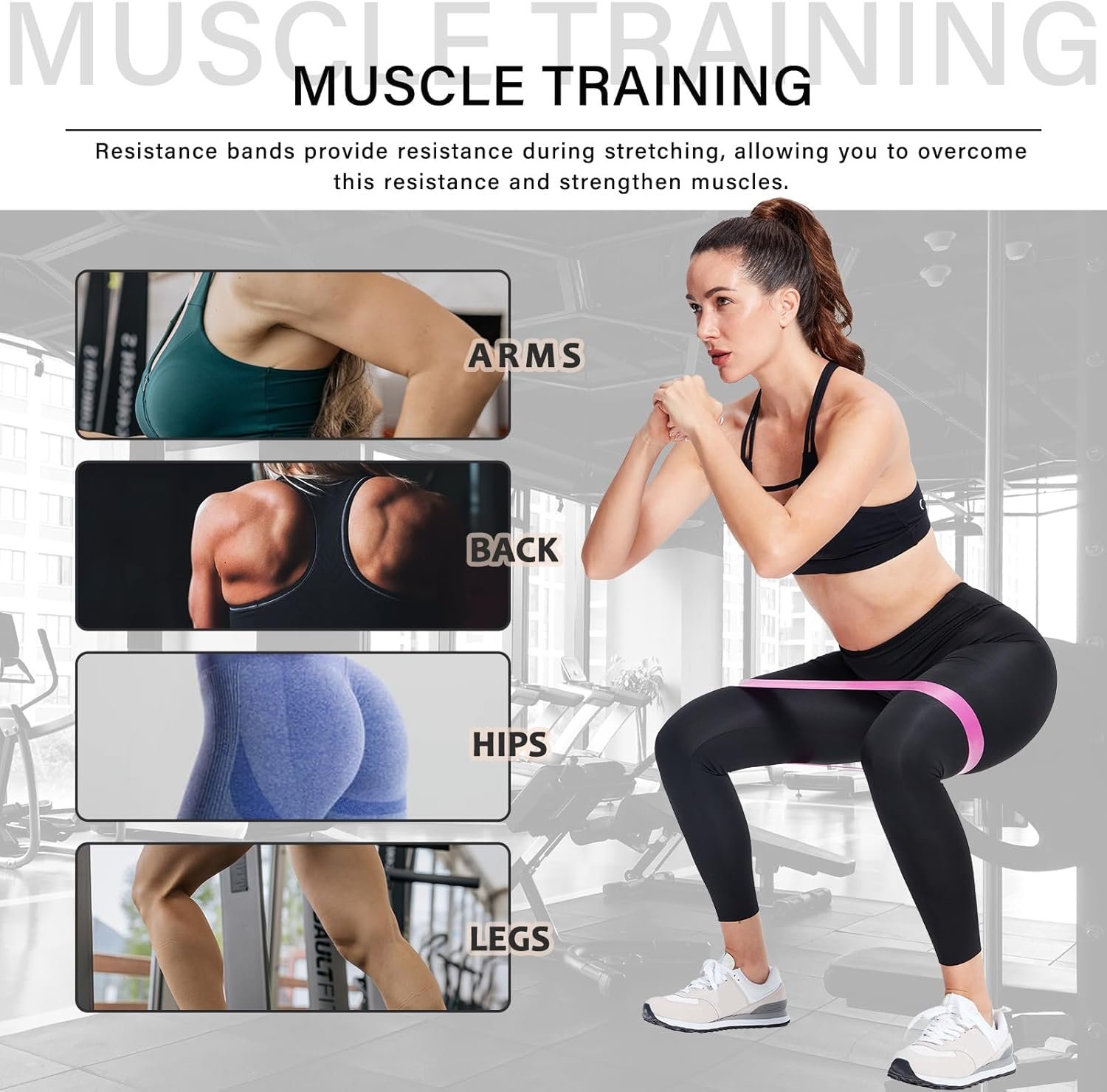 Resistance Loop Exercise Bands for Working Out Women and Men, Pack of 5 Different Resistance Levels Exercise Bands for Home Fitness, Physical Therapy, Strength Training, Yoga - Image 5