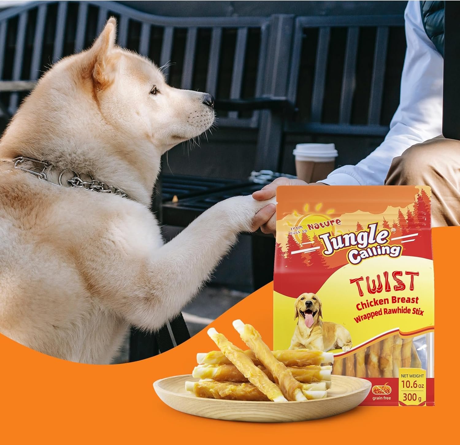Jungle Calling Dog Treats, Chicken Wrapped Rawhide Sticks for Dogs, Grain-Free Natural Small Dogs Training Treats, Pet Chew Snacks,10.6 oz - Image 9