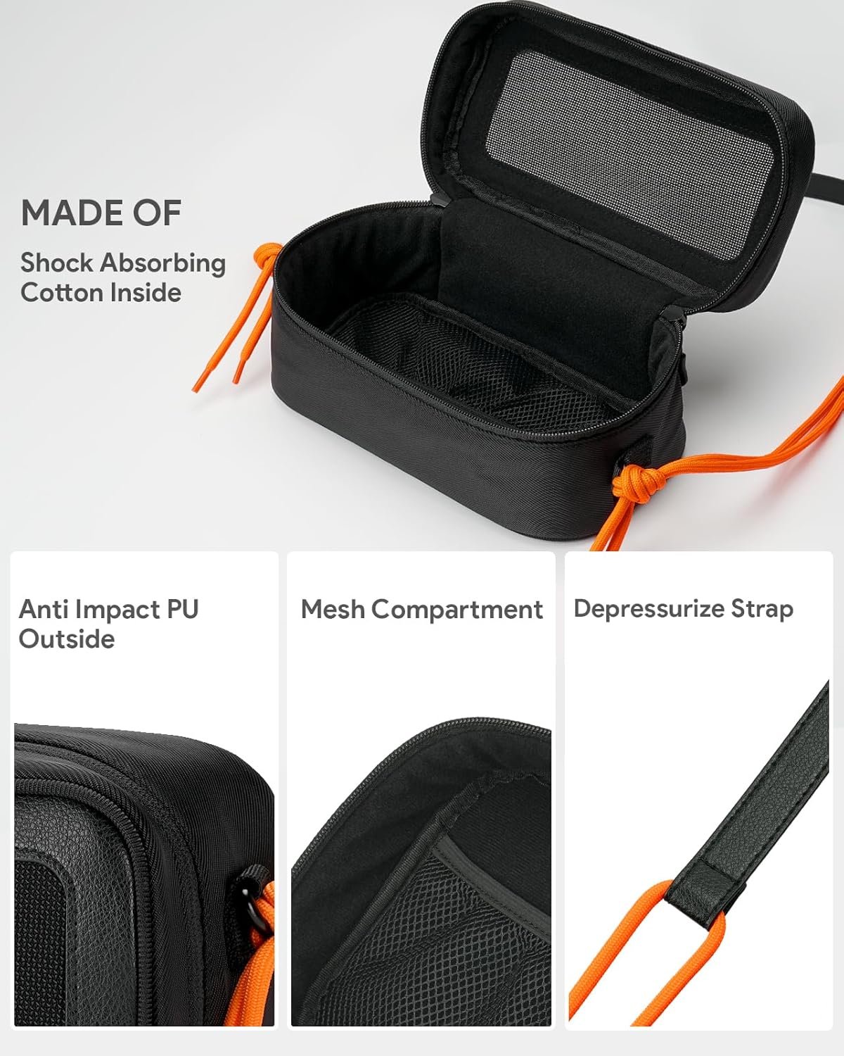 Bluetooth Speaker Universal Case Bag for JBL CHARGE 5/ CHARGE 4/JBL Flip 5 /Flip 6 /Bose SoundLink Flex BolaButty/Anker Soundcore/Soundcore 2/with Adjustable Shoulder Strap (Black) - Image 6