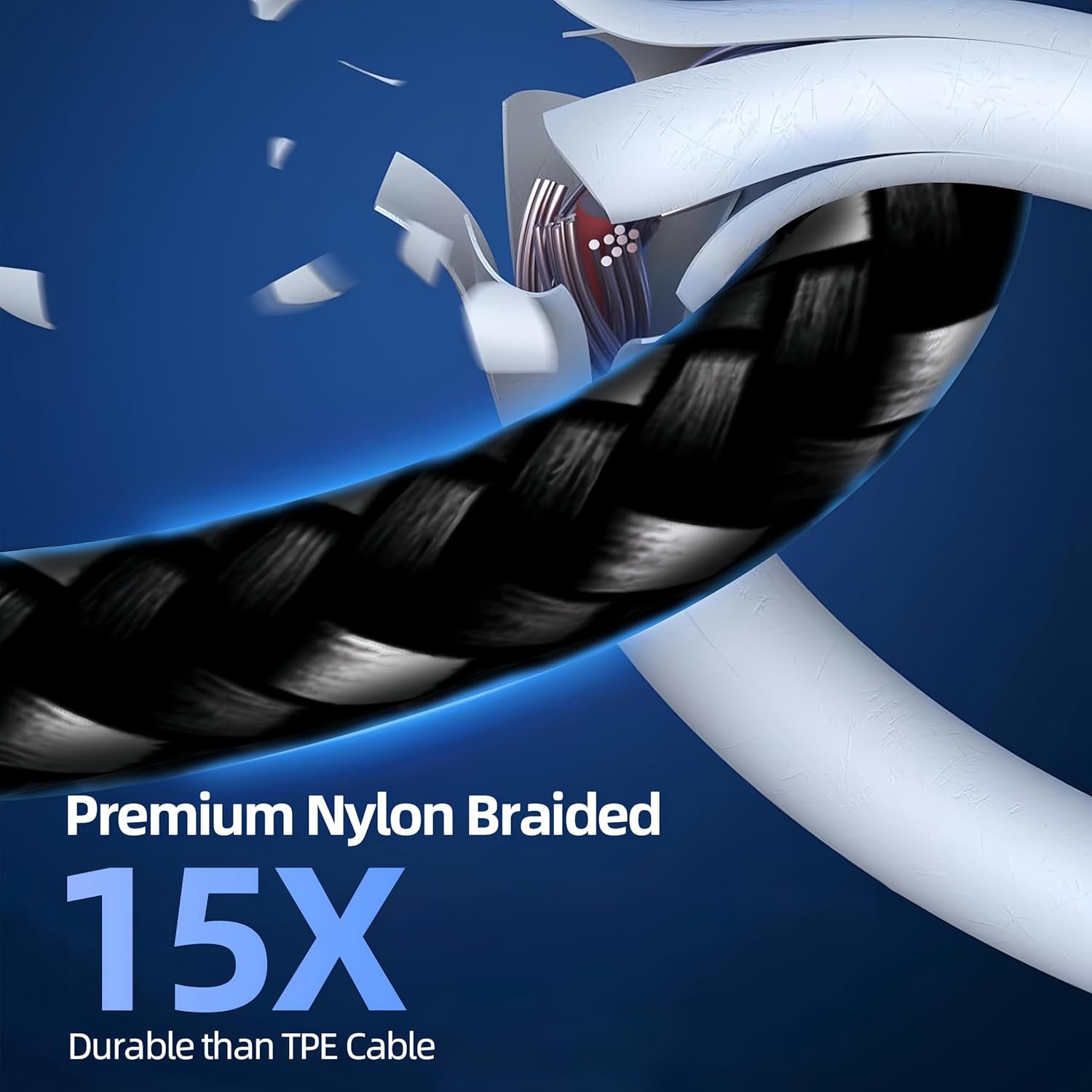 PD 66W USB C Fast Charging & Data Sync Cable Nylon Braided Ultradurable Cord 4-in-1 3A USB/C toType C/Phone Fast Sync Charger Adapter Compatible with iPhone/Laptop/Tablet/Macbook-4ft - Image 6