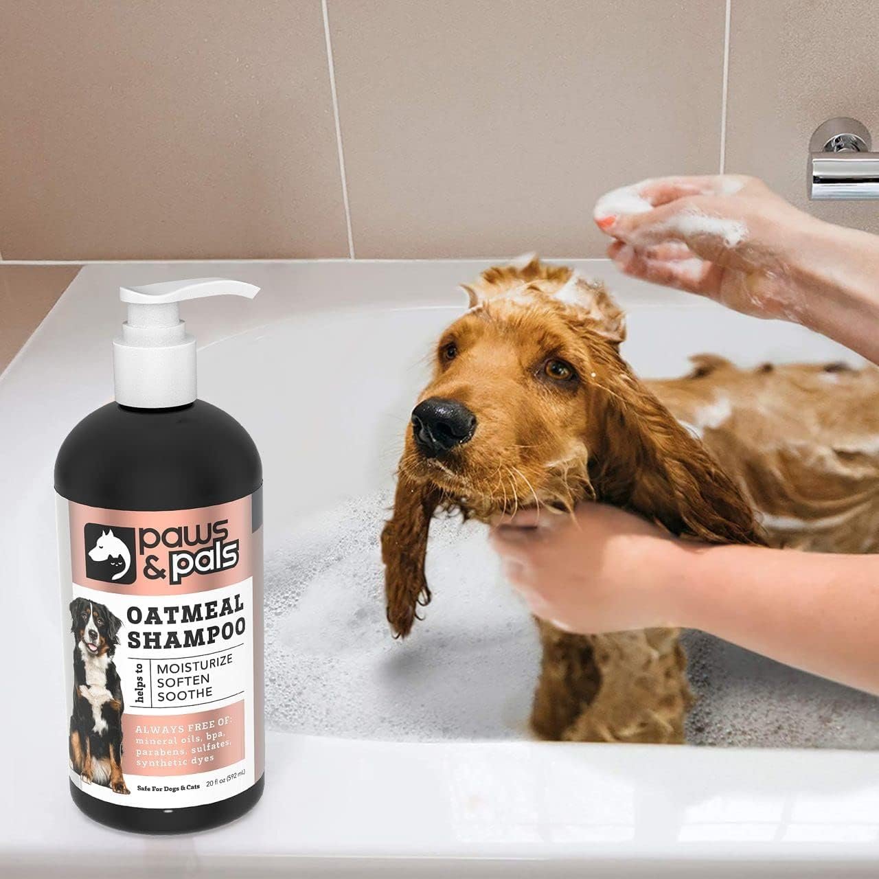 6-in-1 Dog Shampoo and Conditioner for Itchy Skin, Made in USA - 20oz Vet Formula Natural Medicated Best for De-Shedding, Itch Relief, Smelly Odor, Dry Sensitive Skin - Dogs & Cats Oatmeal Pet Wash - Image 3