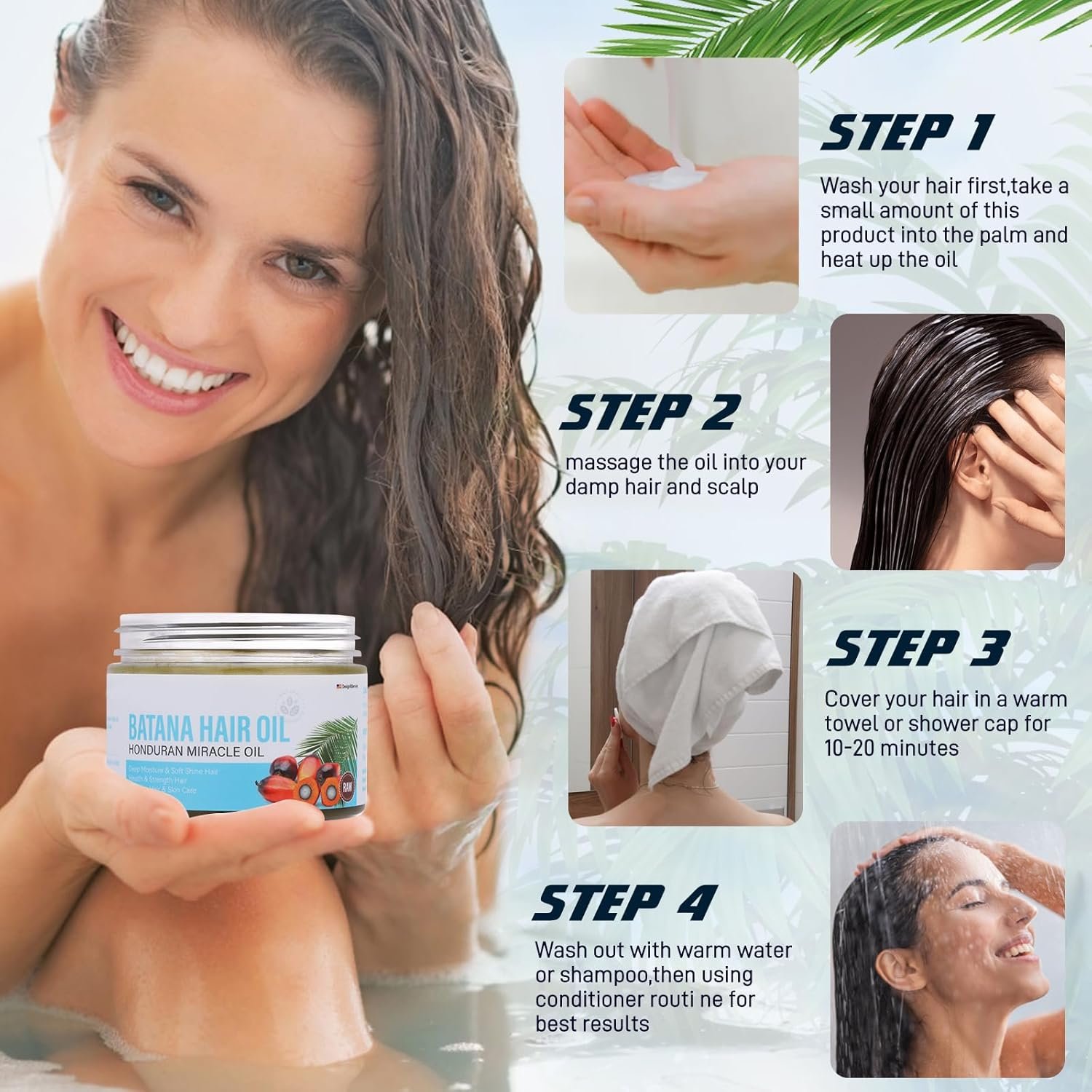 Batana Oil for Hair Growth, Unrefined Pure Raw Batana Oil from Honduras, Dr. Sebi Organic Hair Growth Oil Hair Masks, Promotes Hair Growth and Thickness 4 oz - Image 6