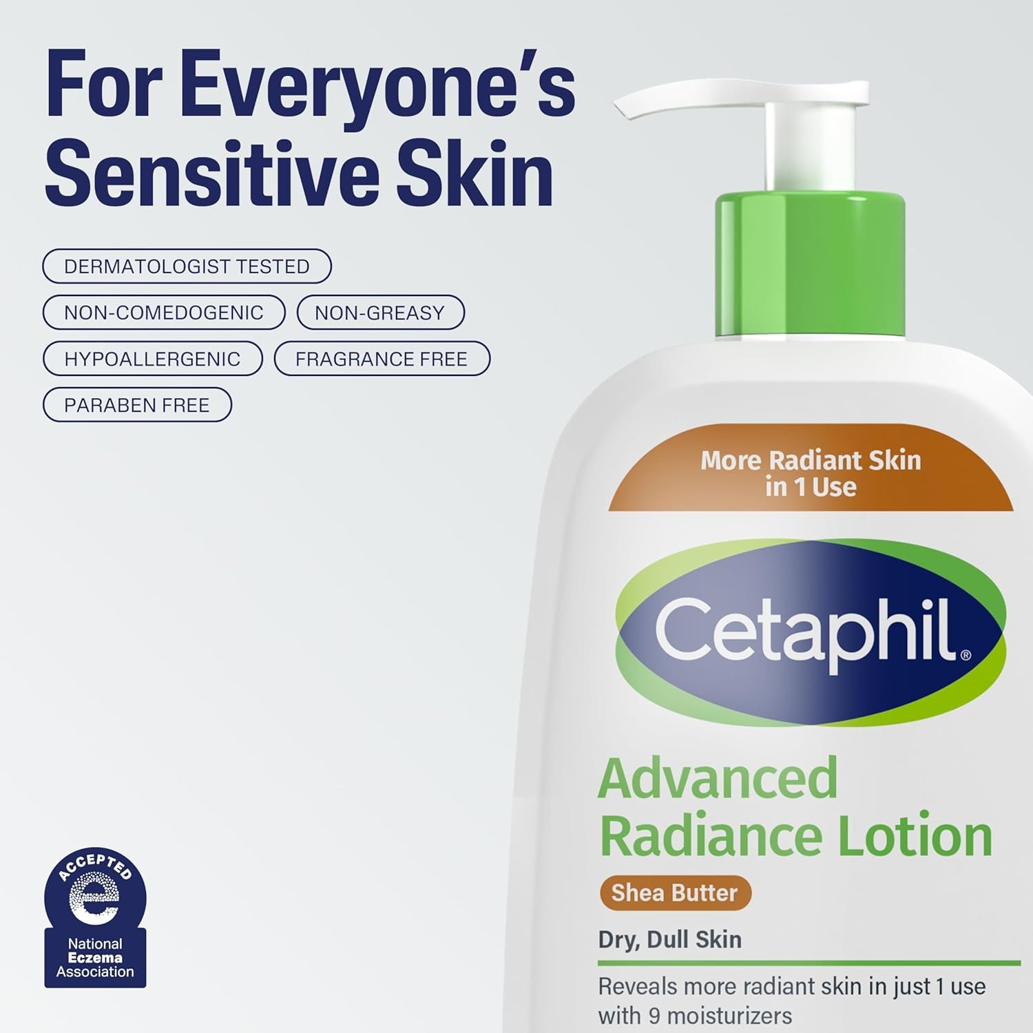 Cetaphil Body Lotion, Advanced Radiance Lotion with Shea Butter for Dry, Sensitive Skin, 8 oz Pack of 3, Fragrance Free, Hypoallergenic, Non-Comedogenic - Image 8