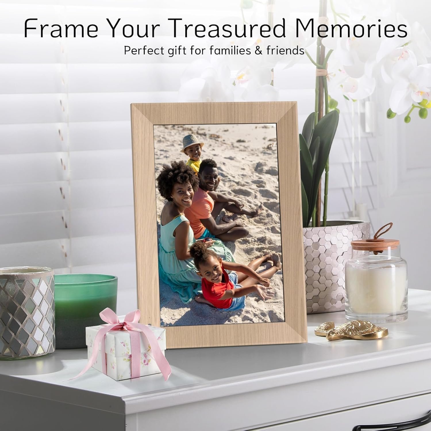 NexFoto Digital Picture Frame 10.1 Inch 32GB, WiFi Digital Photo Frame, Electronic Picture Frame with IPS Touch Screen, Light Sensor, Easy to Share Photos Video via App, Gifts for Mom Men - Image 5