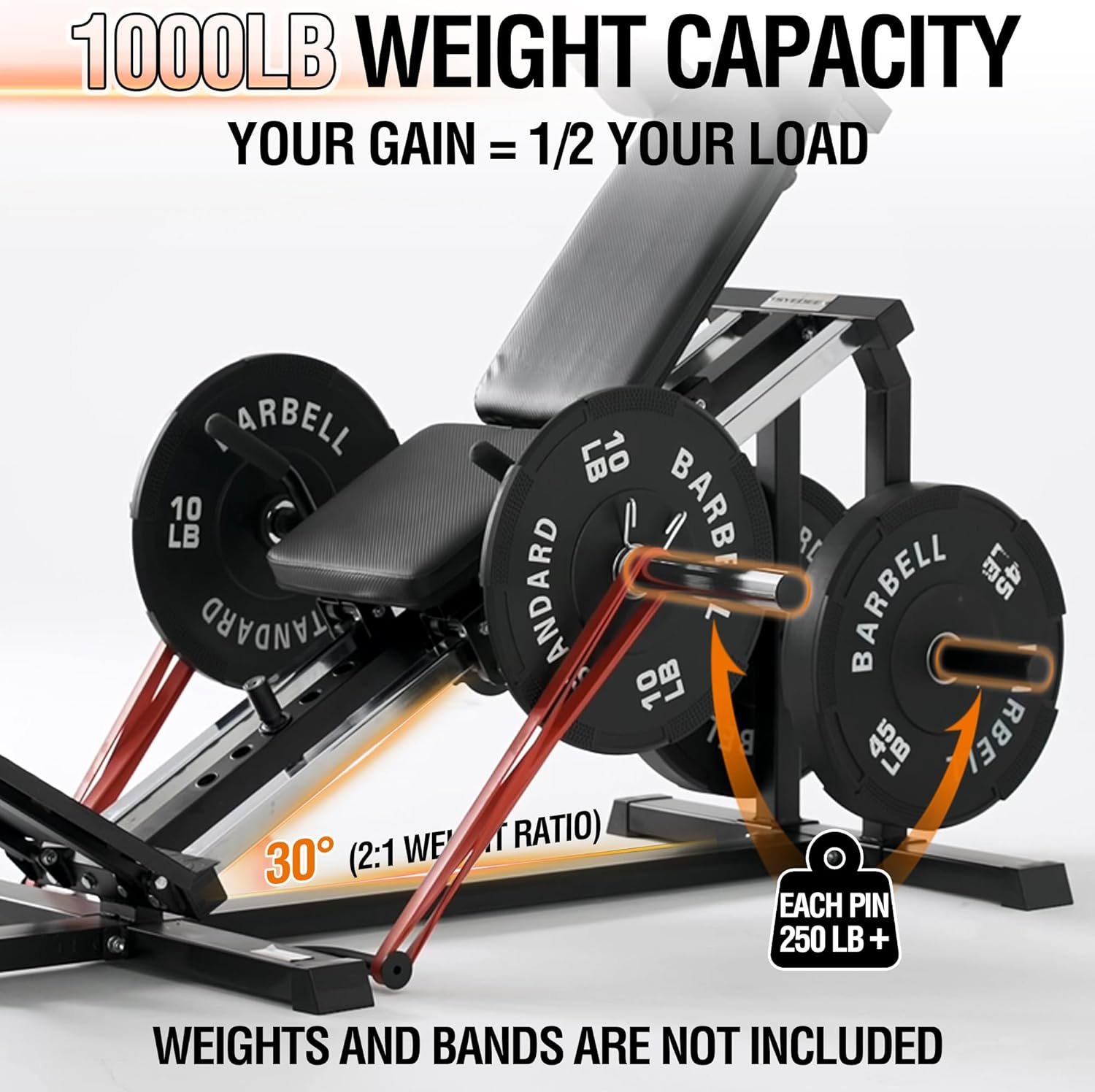 Mikolo Leg Press Hack Squat Machine, 30-Degree Compact Leg Press Machine for Home Gym, Hack Squat Machine with Removable Shoulder Pad, Lower Body Workout Equipment - Image 7