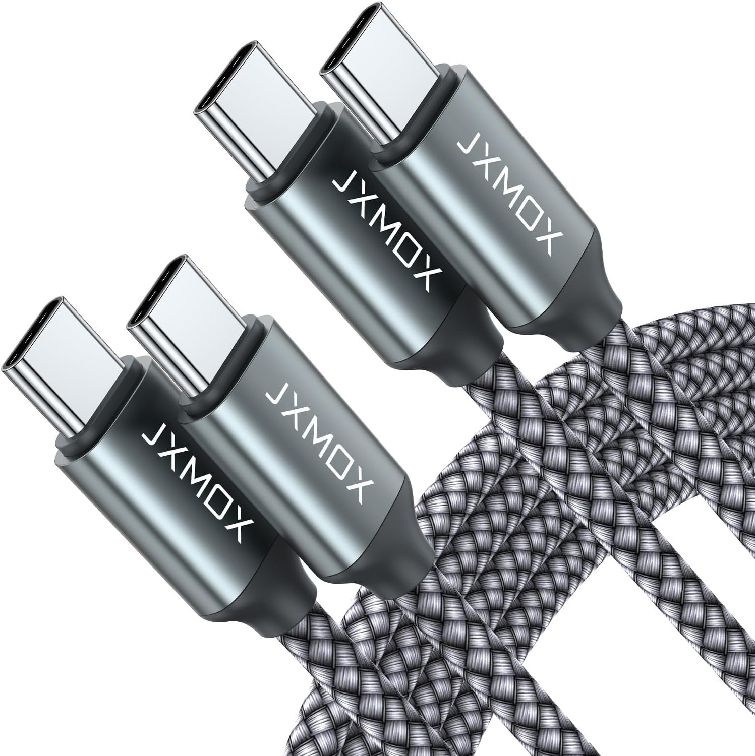 JXMOX USB C to USB C Cable,Braided USB C Charger Cable (3.3ft, 2 Pack) 60W Fast Charging Cord for iPhone 16 Pro Max/15 Pro Max Plus,MacBook Pro,iPad Pro,Samsung Galaxy S24 S23 S22 S21 Ultra,Pixel 4 5 - Image 2