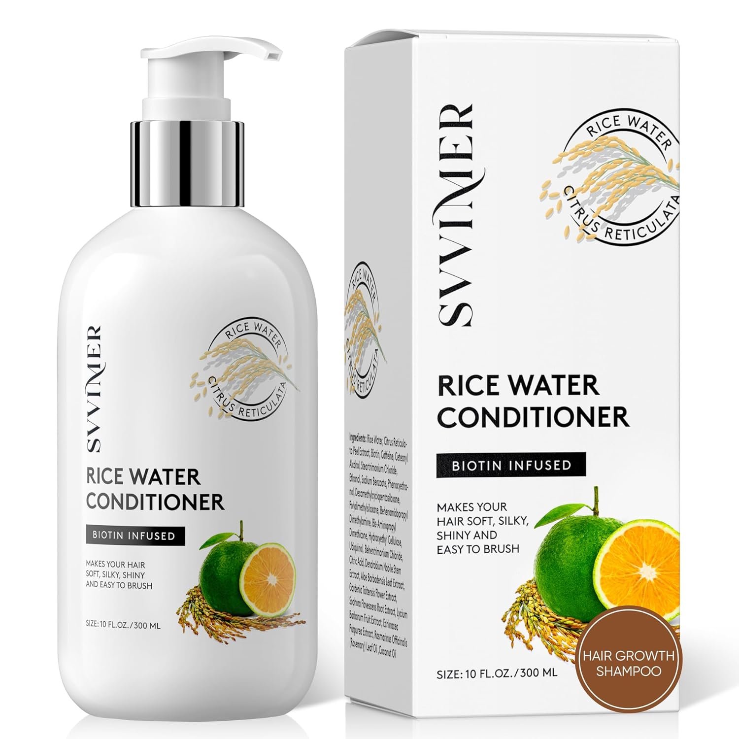 Rice Water Hair Growth Conditioner - Thickening Conditioner with Biotin for Hair Loss and Thinning Hair - Sulfate Free for Women and Men 10 Fl Oz (Pack of 1) - Image 2