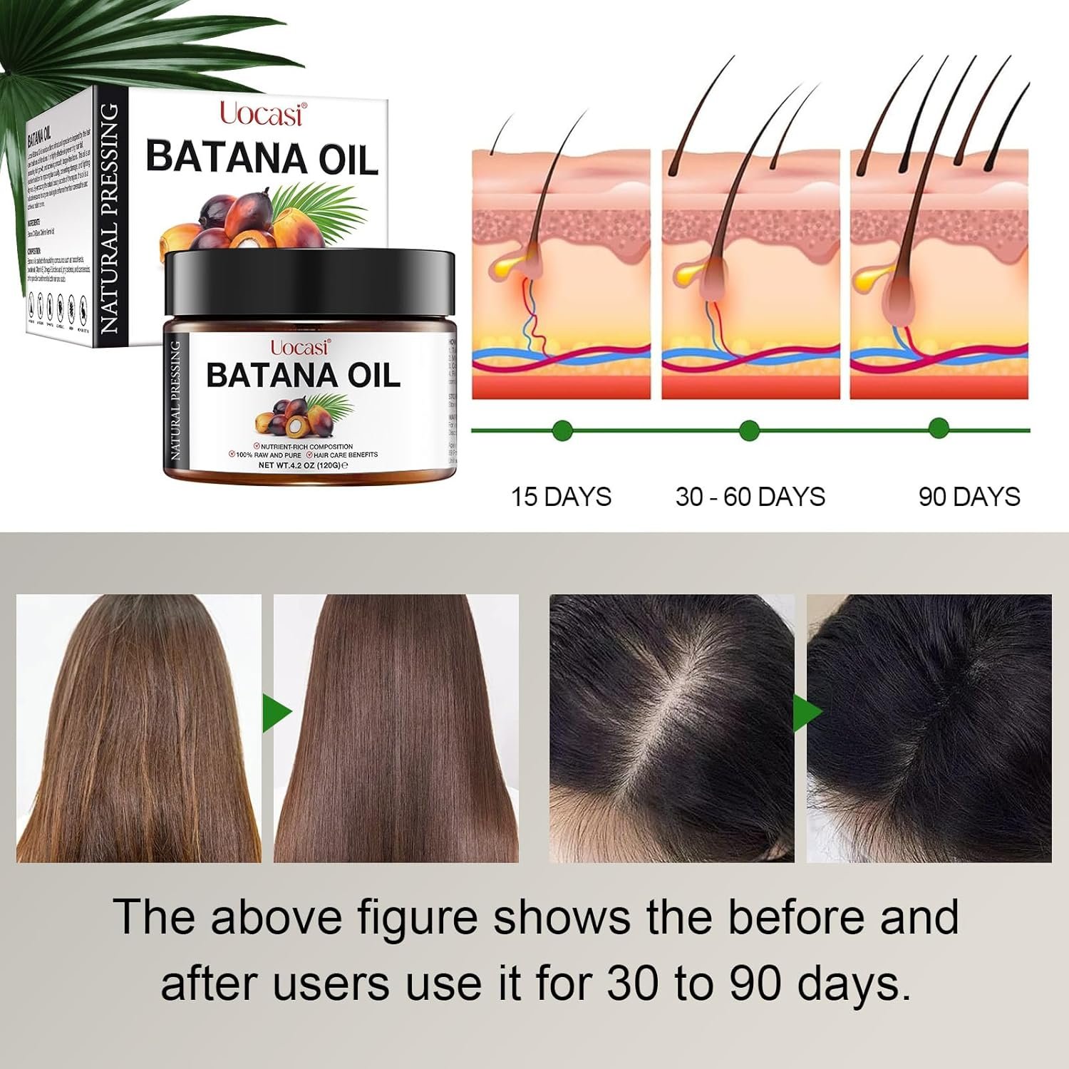 Batana Oil, 100% Pure and Natural, 4.2 Oz - Stimulates Growth, Thickens Strands, Prevents Dry Hair & Hair Loss - Image 6