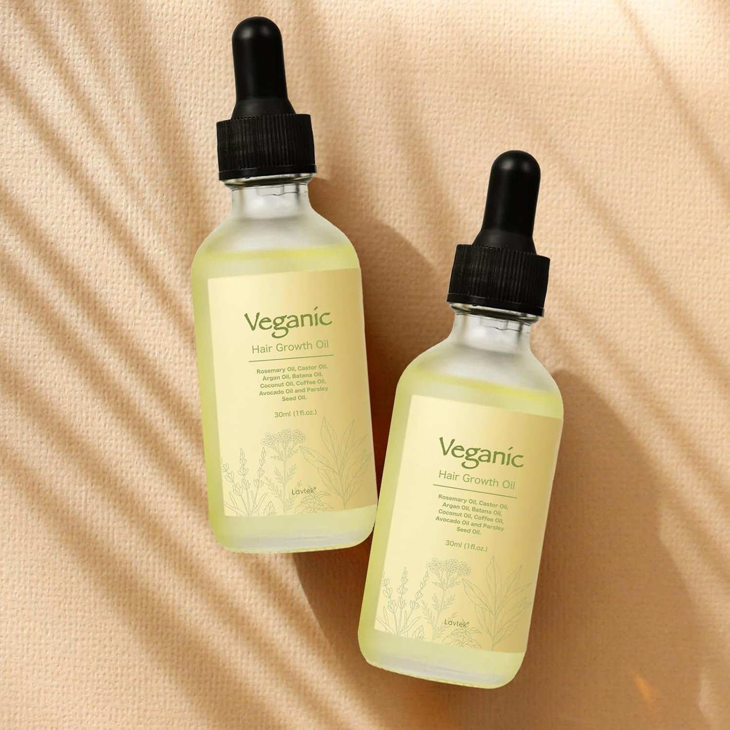 Veganic Natural Hair Growth Oil Kit, Veganic Hair Growth Oil Kit with Rosemary Oil, Castor Oil, Argan Oil, Raw Batana Oil, Veganic Hair Oil for Hair Growth 2pcs. - Image 9