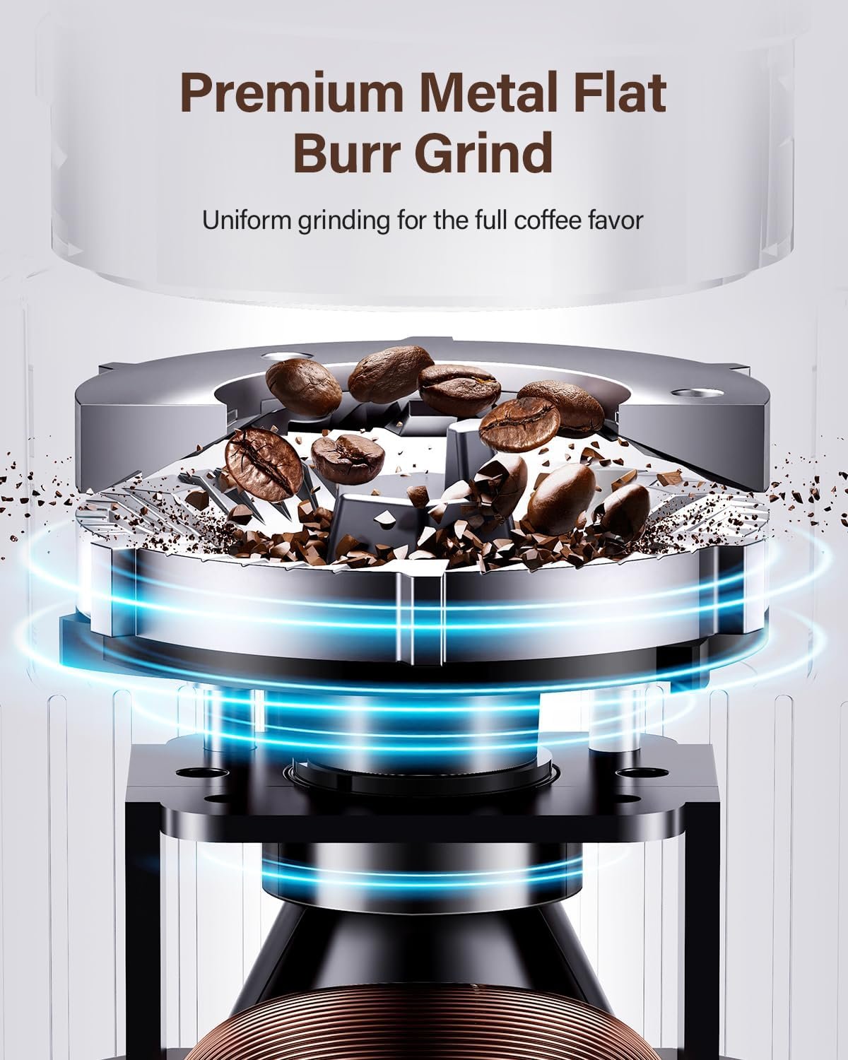 SHARDOR Burr Coffee Grinder Electric with 32 Grinding Sizes, Coffee Grinders for Home Use with 40 Seconds Adjustable Electronic Timer, Coffee Bean Grinder with Chamber Cleaning Button - Image 3