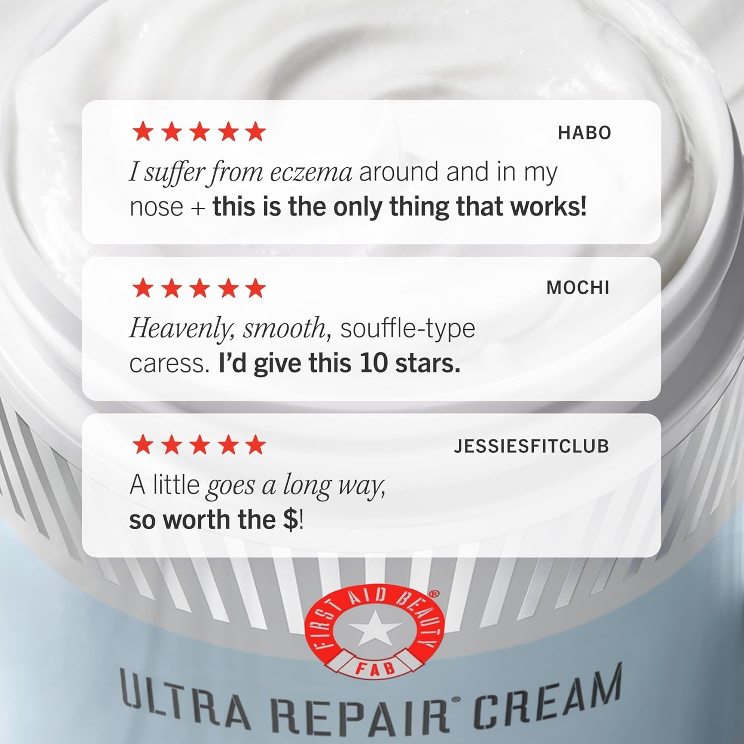 First Aid Beauty - Ultra Repair Cream, Intense Hydration Whipped Colloidal Oatmeal, Clinically Proven to Strengthen Skin Barrier in 7 Days & Helps Relieve Eczema, Luxury Moisturizer, 6 oz + Bonus, 2ct - Image 9