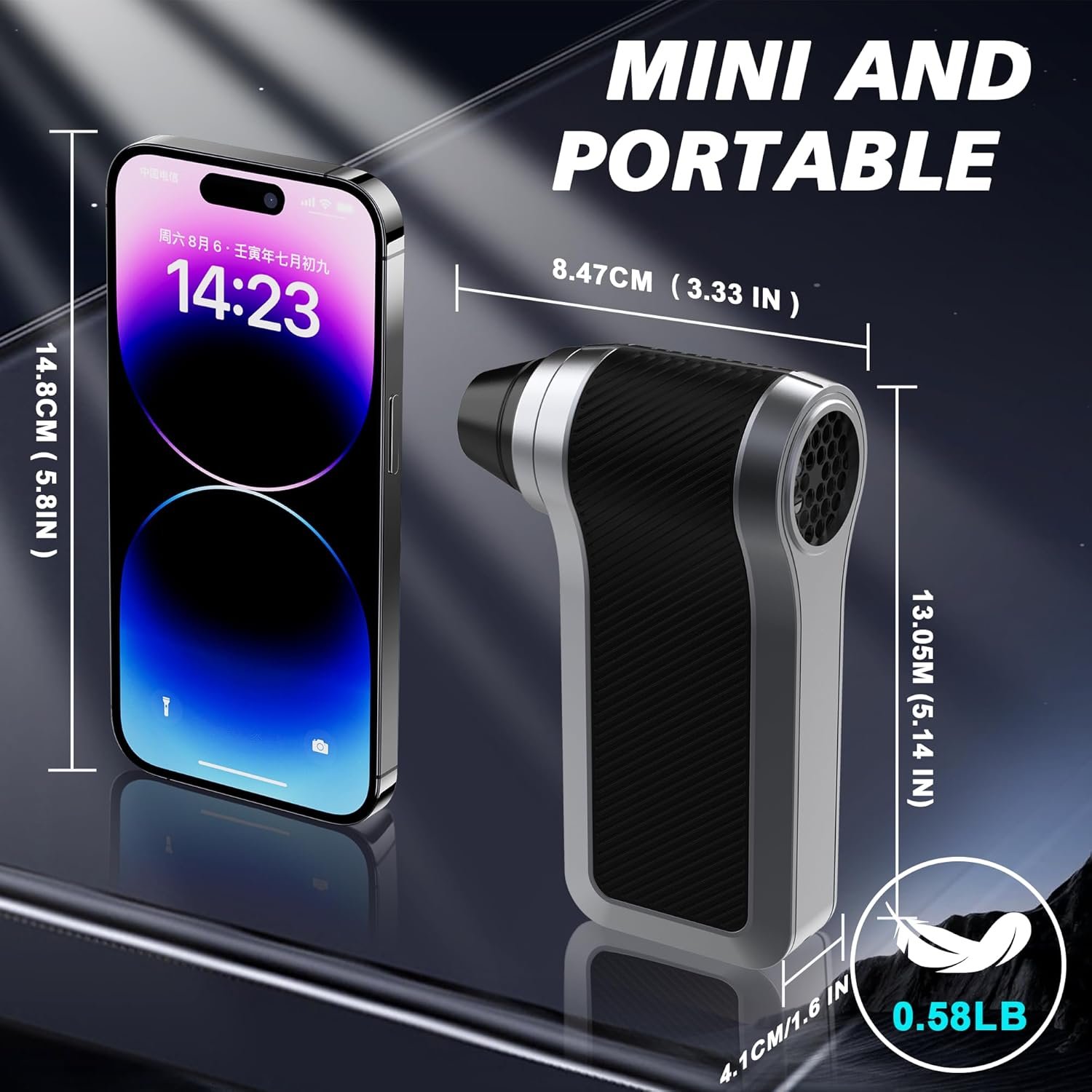 Compressed Air Duster for Man, 130000RPM Electric Air Duster - 4 in 1 Air Duster with Brushless Motor,3Gear Speeds,3pc Backup Air Nozzles,Compressed Air for Keyboard,Car Cleaning,Gifts for Men - Image 8